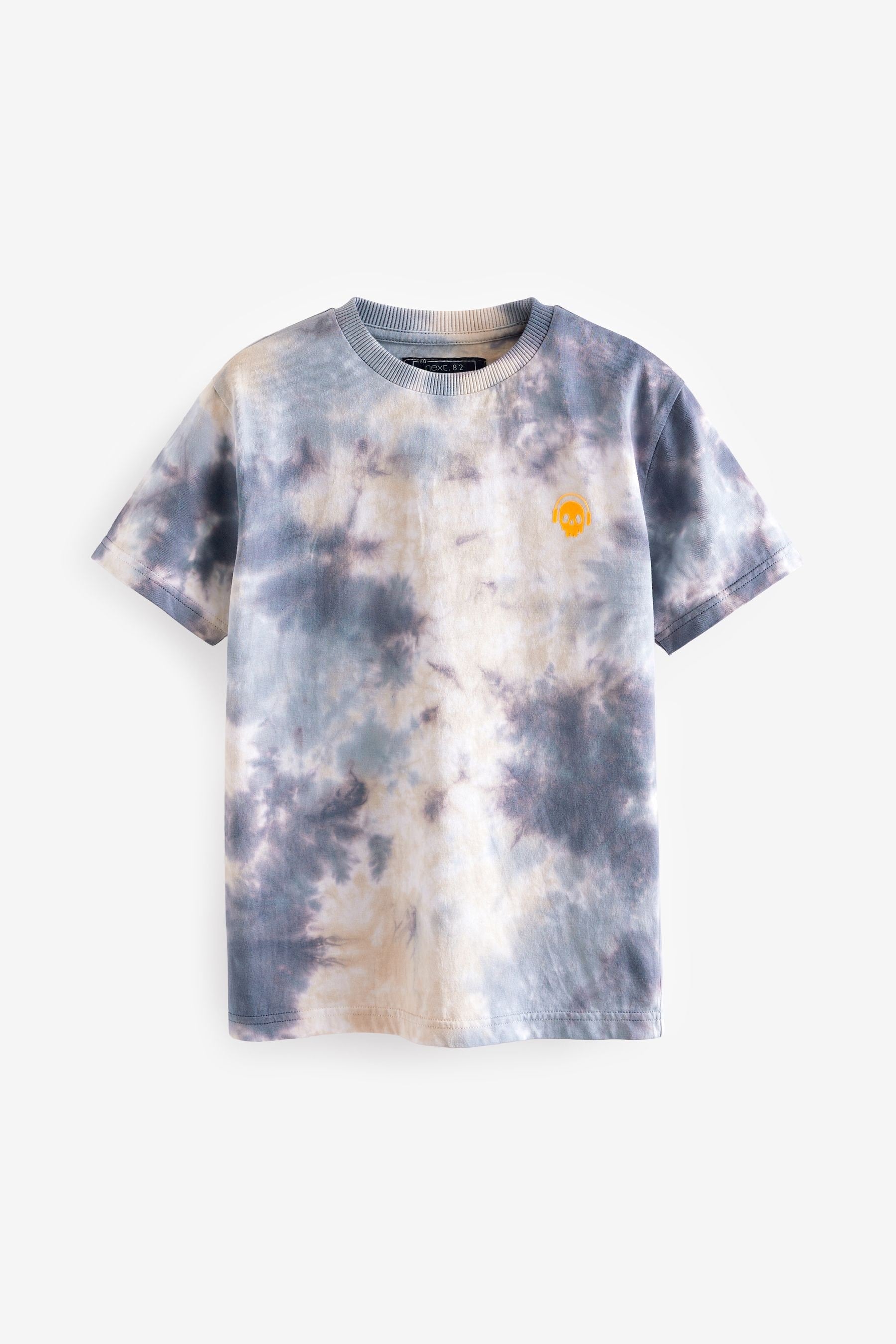 Grey Relaxed Fit Tie-Dye Short Sleeve 100% Cotton T-Shirt (3-16yrs)