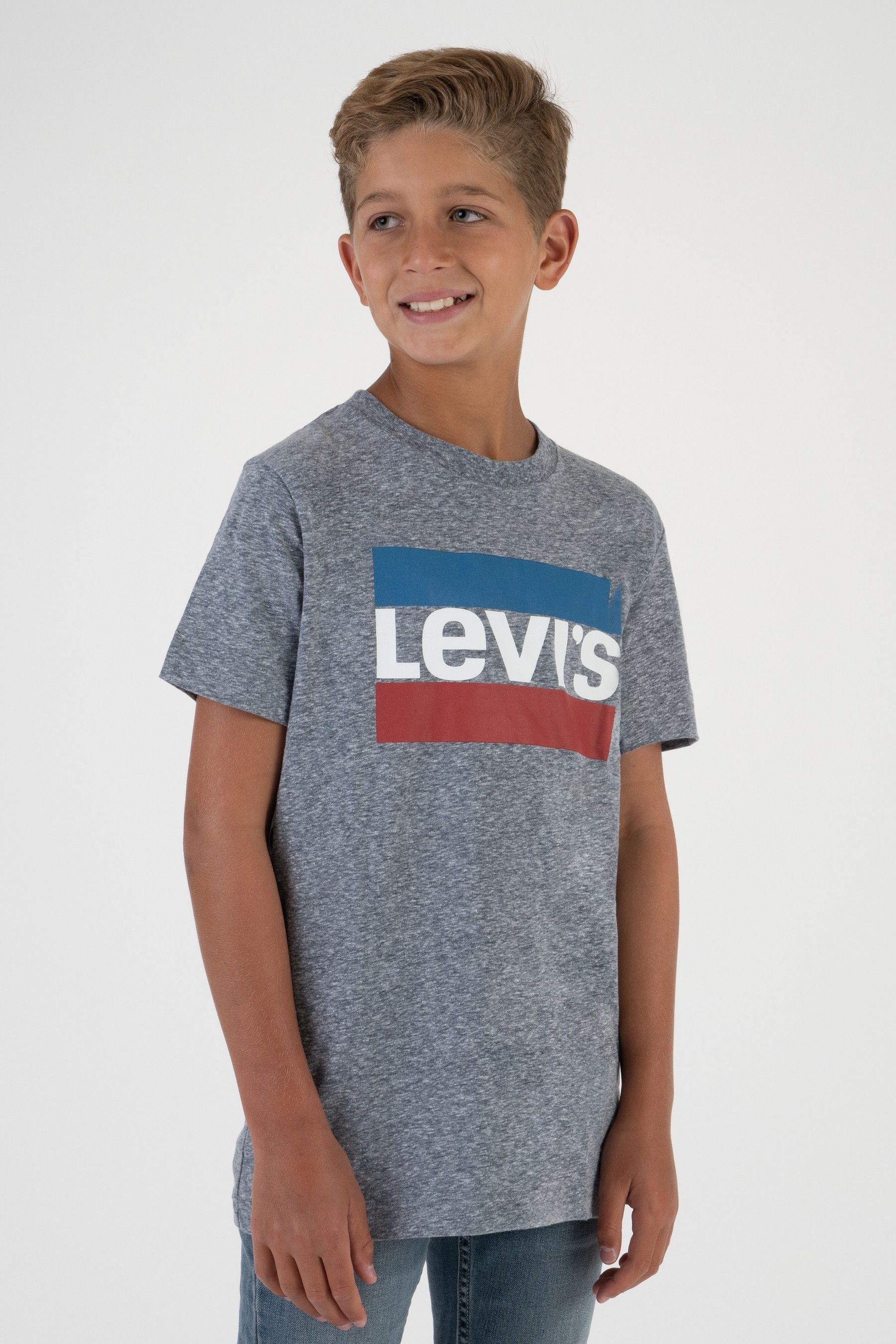 Levi's® Grey Sports Logo 100% Cotton T-Shirt