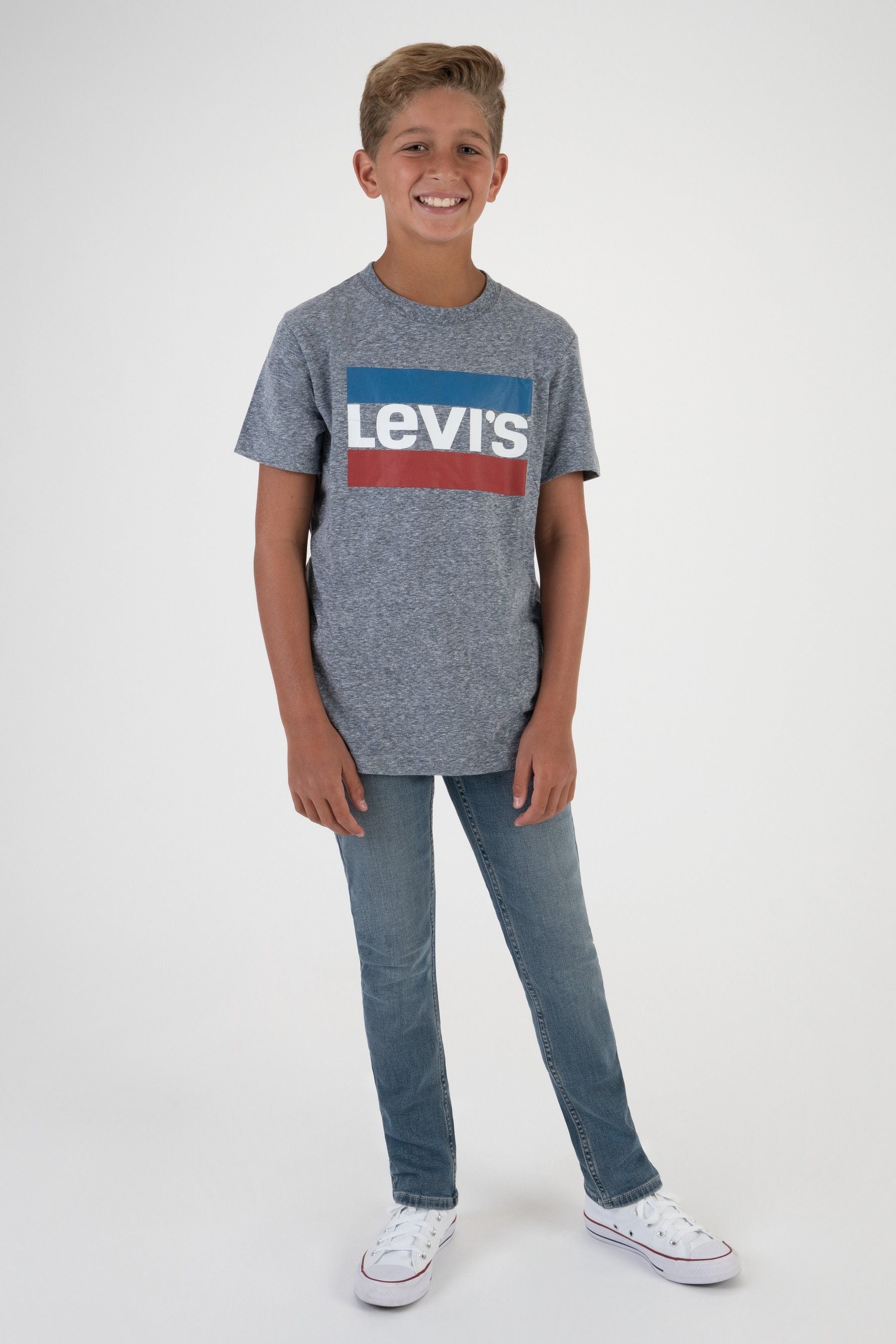 Levi's® Grey Sports Logo 100% Cotton T-Shirt