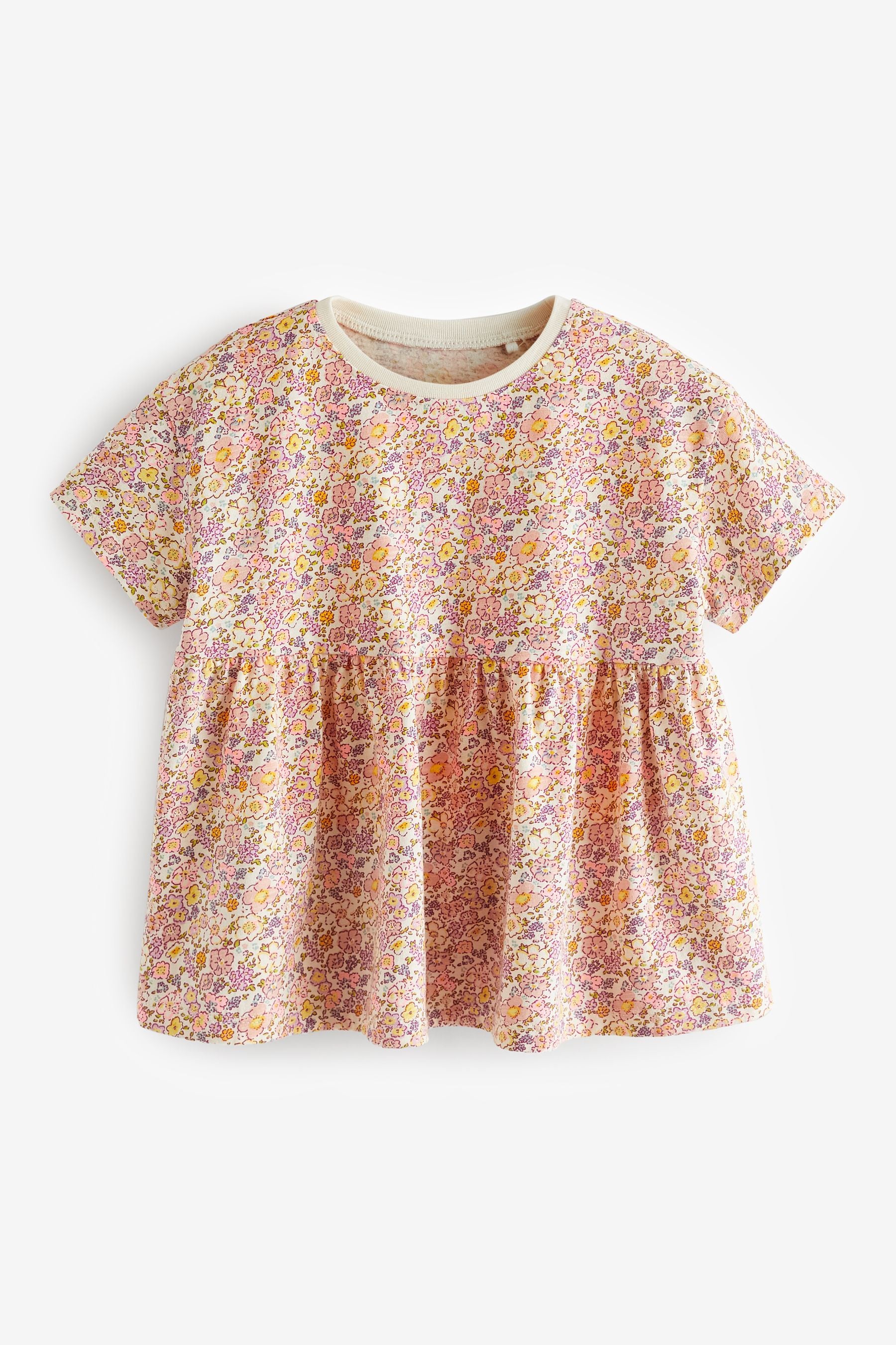 Pink Floral Ditsy Short Sleeve Empire T-Shirt (3mths-7yrs)