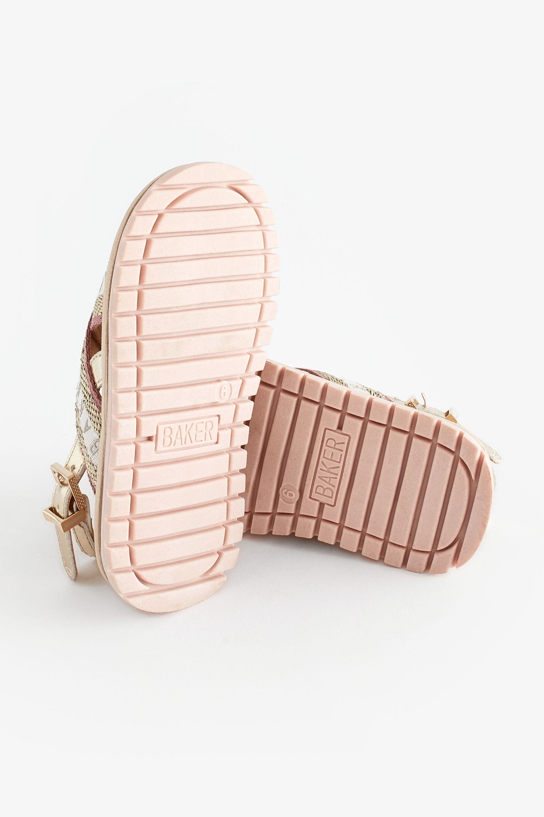 Pink Baker by Ted Baker Girls Woven and Metallic Wedge Sandals