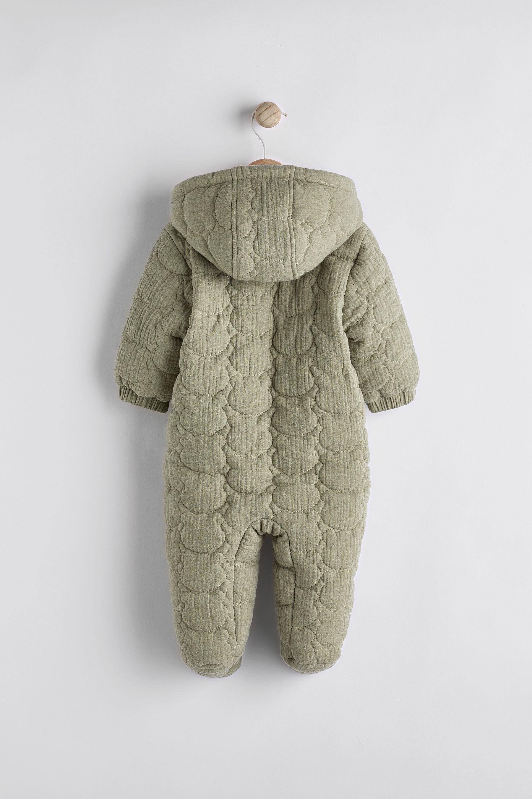 Sage Green Baby Textured Pramsuit (0mths-2yrs)