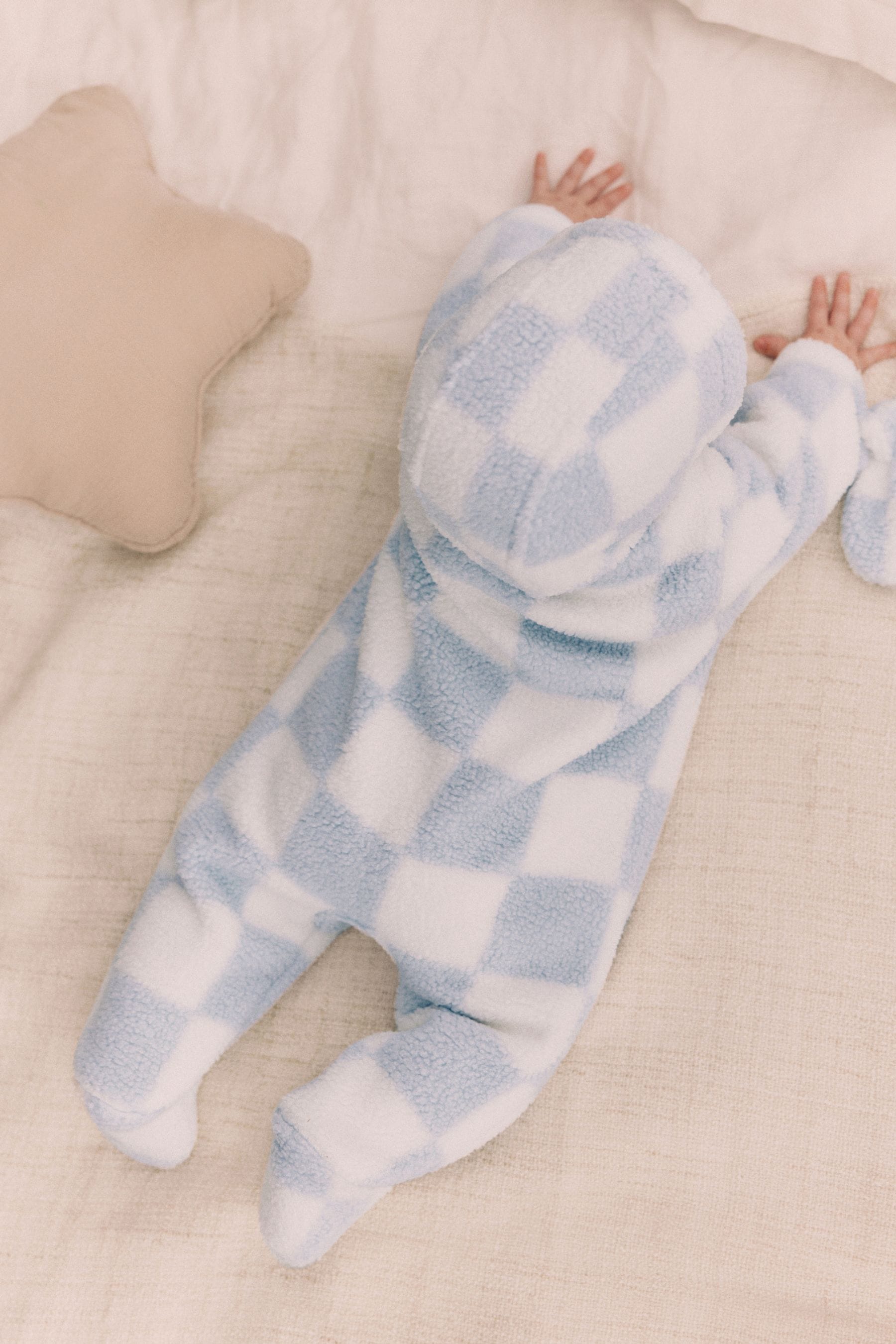 Blue/White Checkerboard Baby Pramsuit (0mths-2yrs)