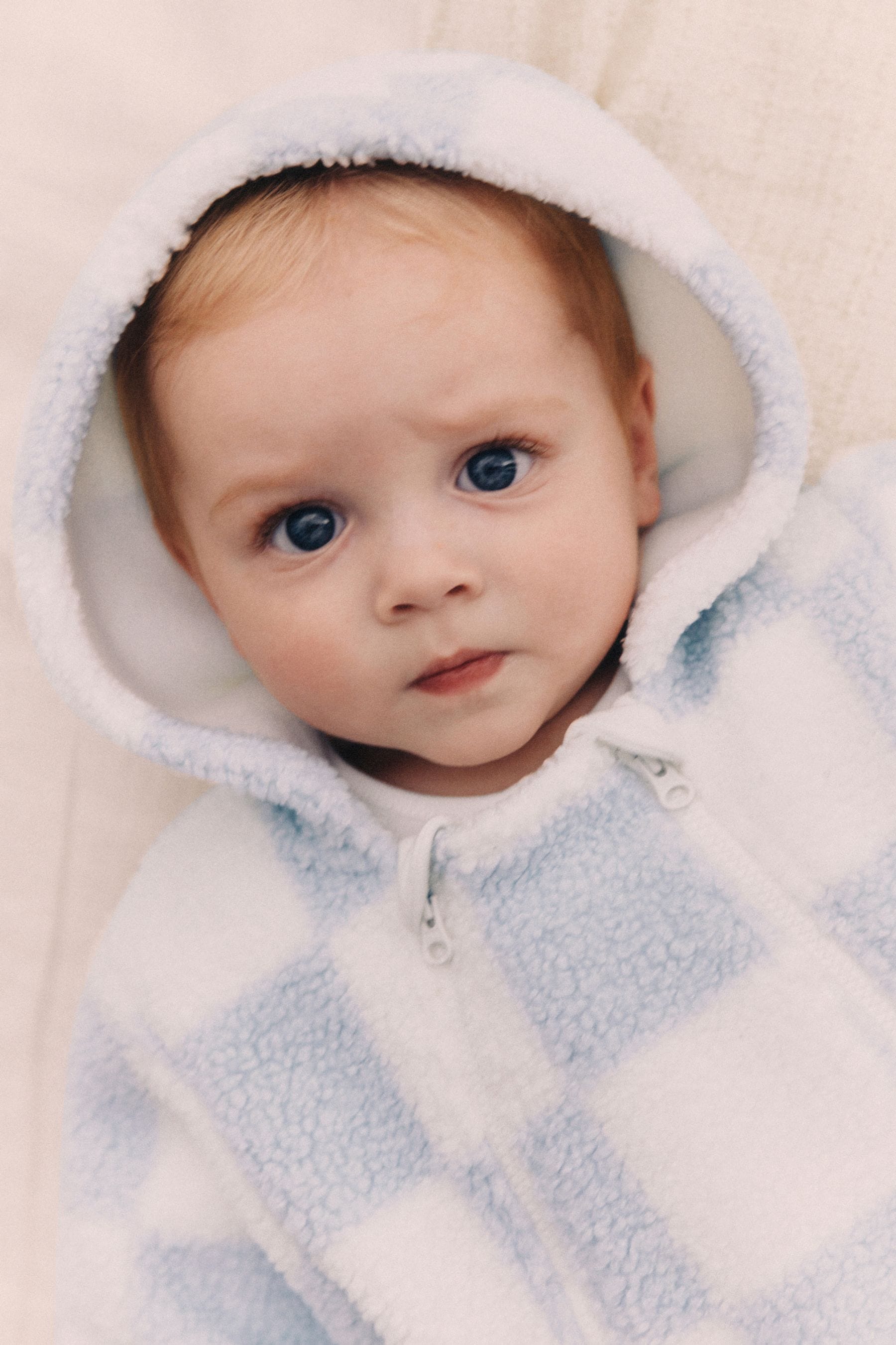 Blue/White Checkerboard Baby Pramsuit (0mths-2yrs)