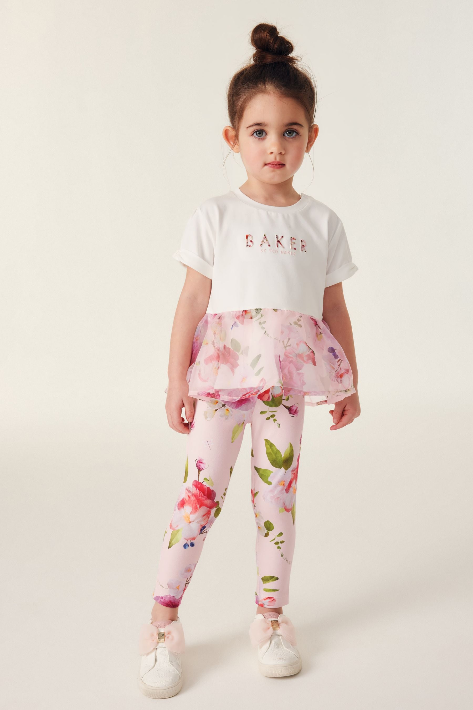 Pink Baker by Ted Baker Organza Peplum T-Shirt and Legging Set