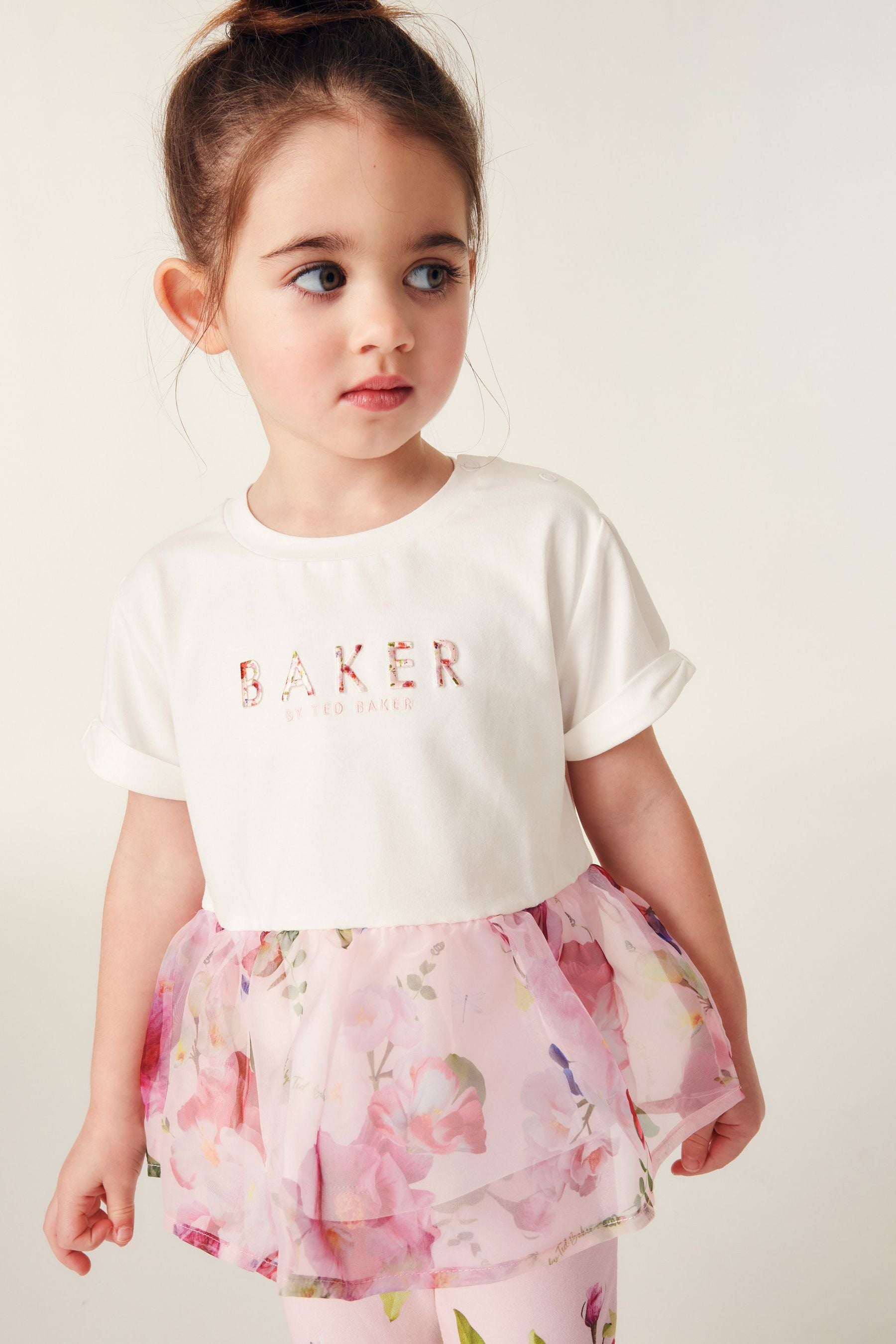 Pink Baker by Ted Baker Organza Peplum T-Shirt and Legging Set