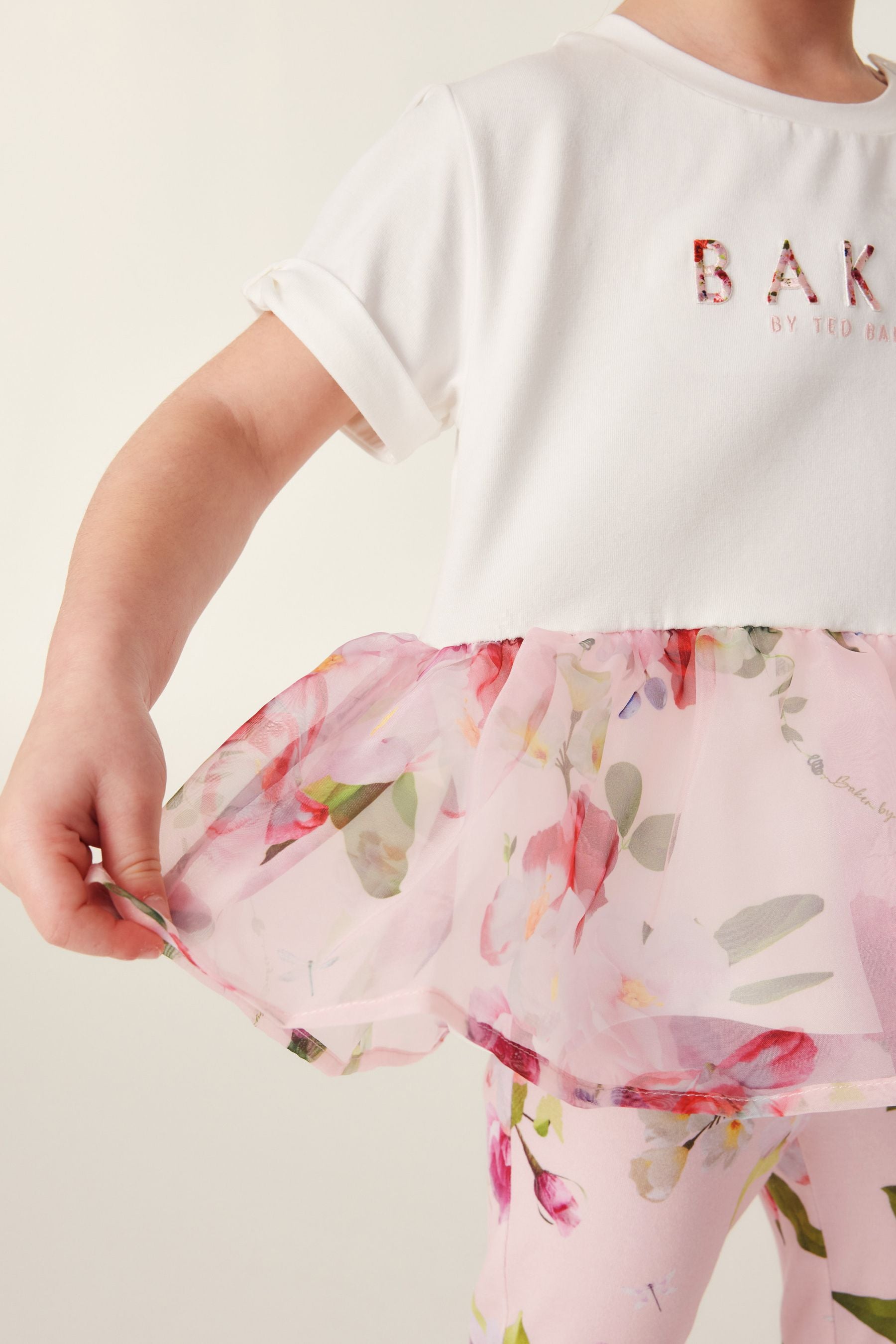 Pink Baker by Ted Baker Organza Peplum T-Shirt and Legging Set