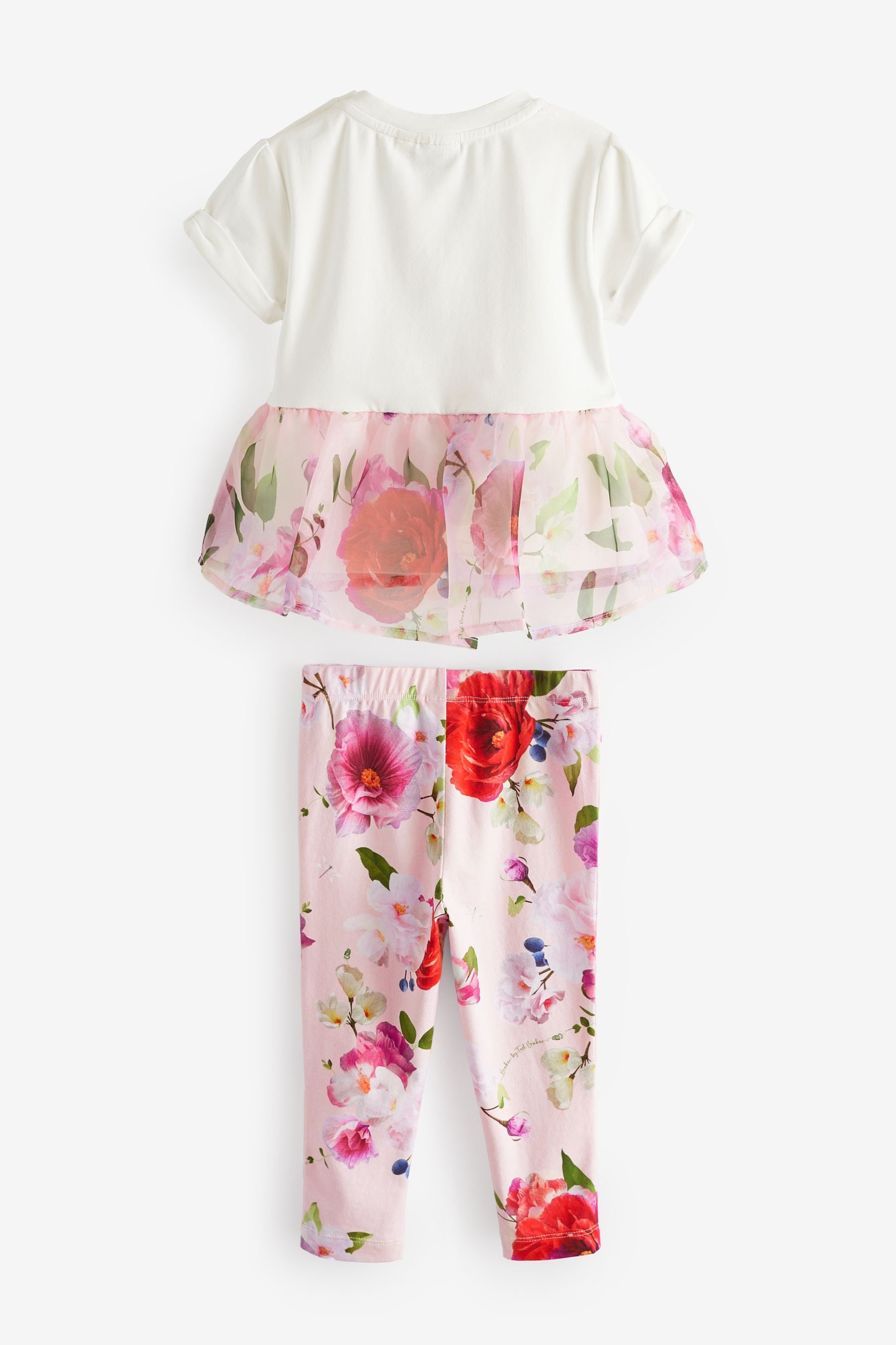 Pink Baker by Ted Baker Organza Peplum T-Shirt and Legging Set