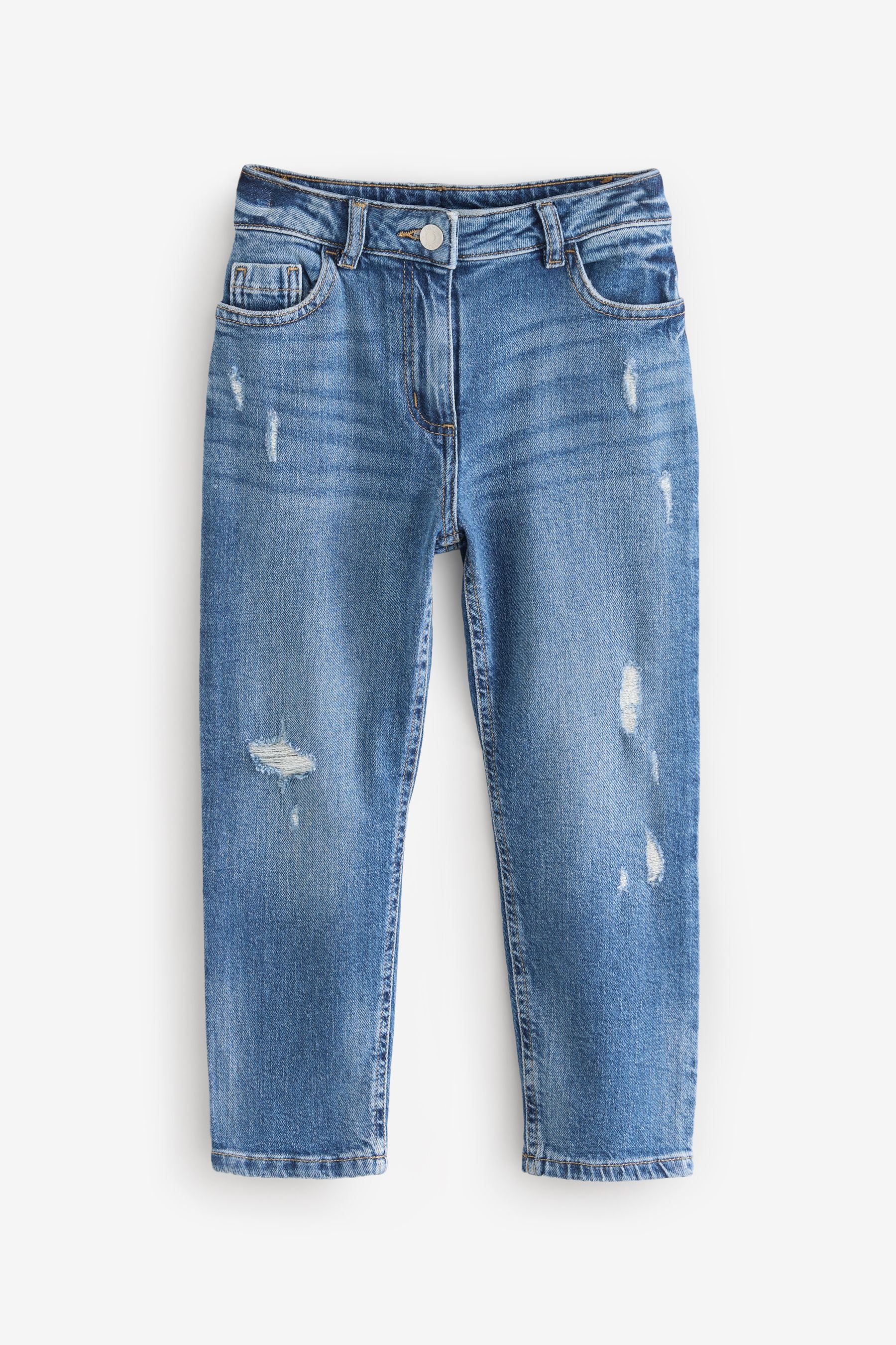 Mid Blue Mom Jeans with Stretch (3-16yrs)