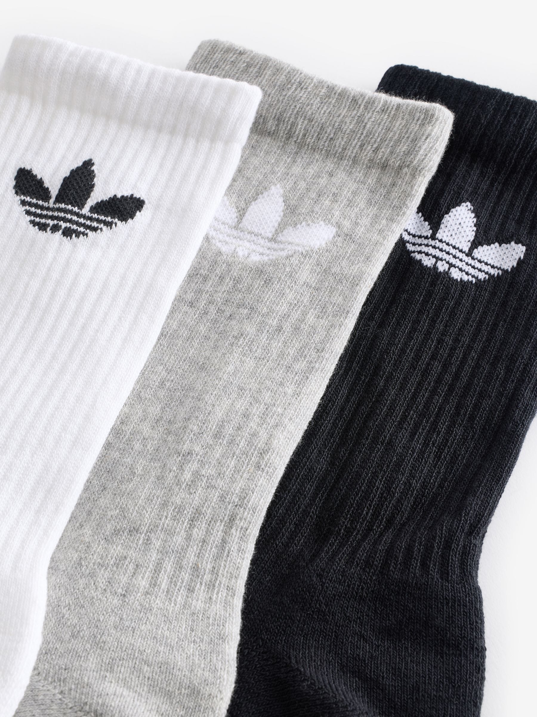 adidas original Black Trefoil Crew Socks 3 Pack