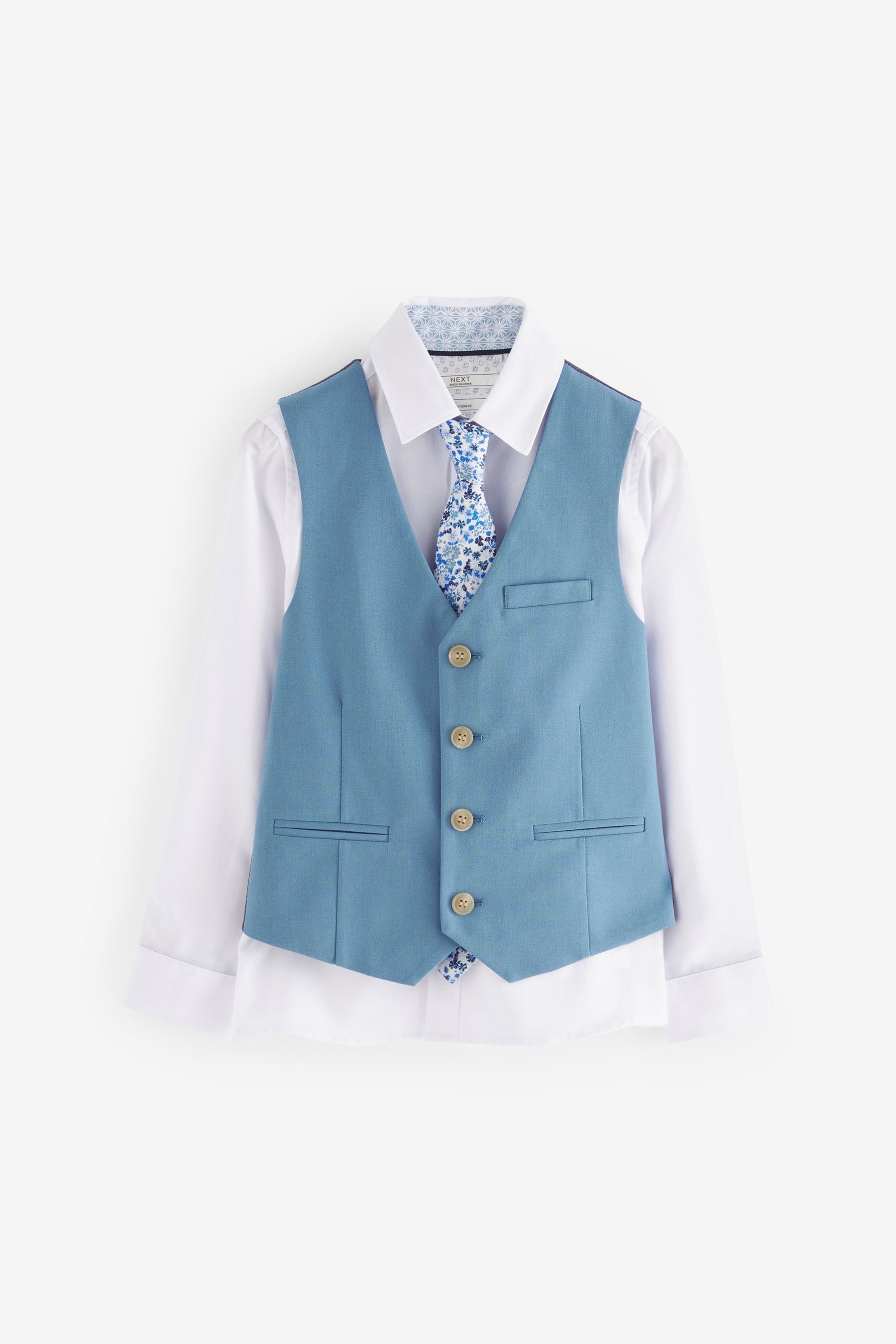 Light Blue/White Waistcoat Set (12mths-16yrs)