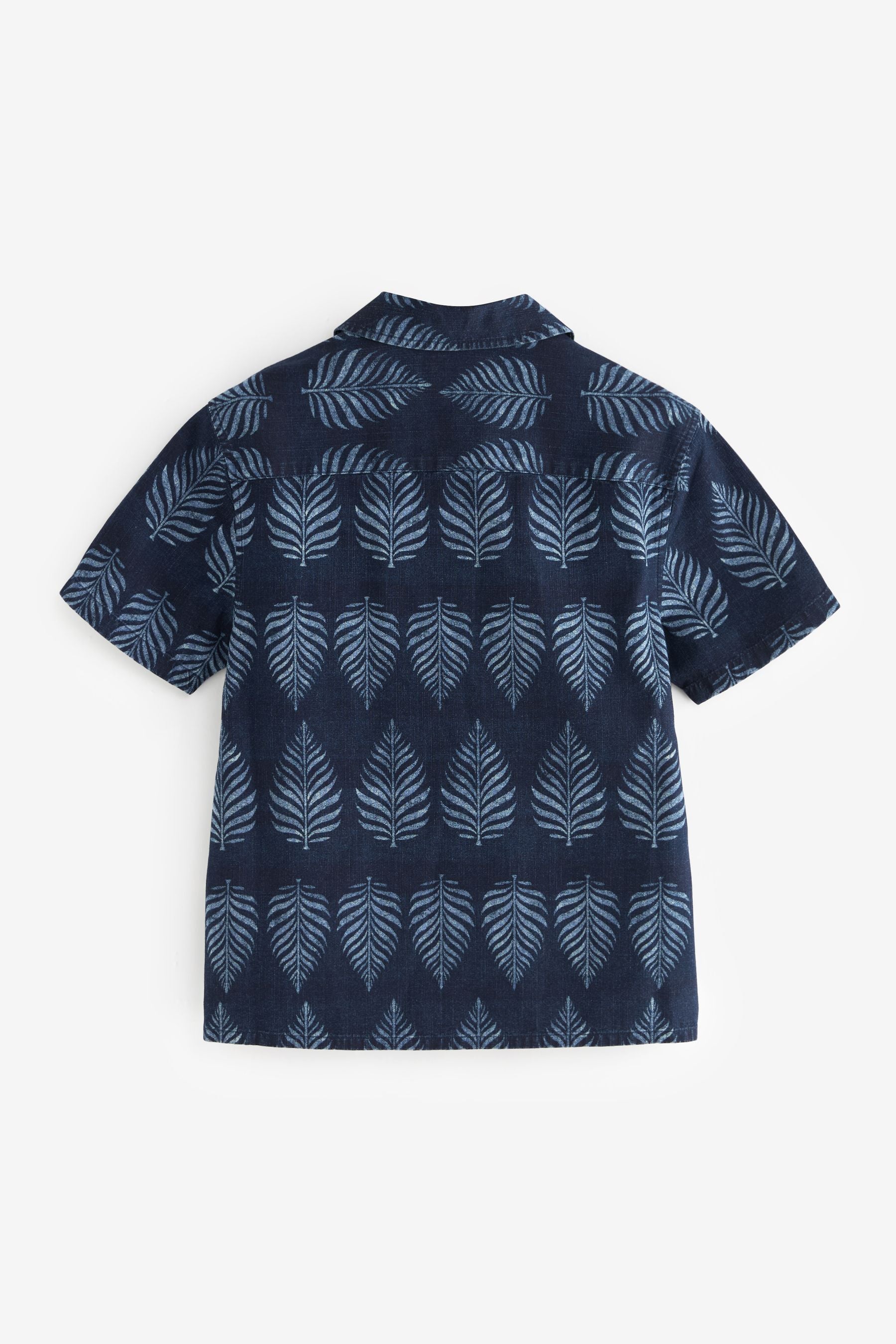 Indigo Blue Short Sleeve Printed Shirt (3-16yrs)