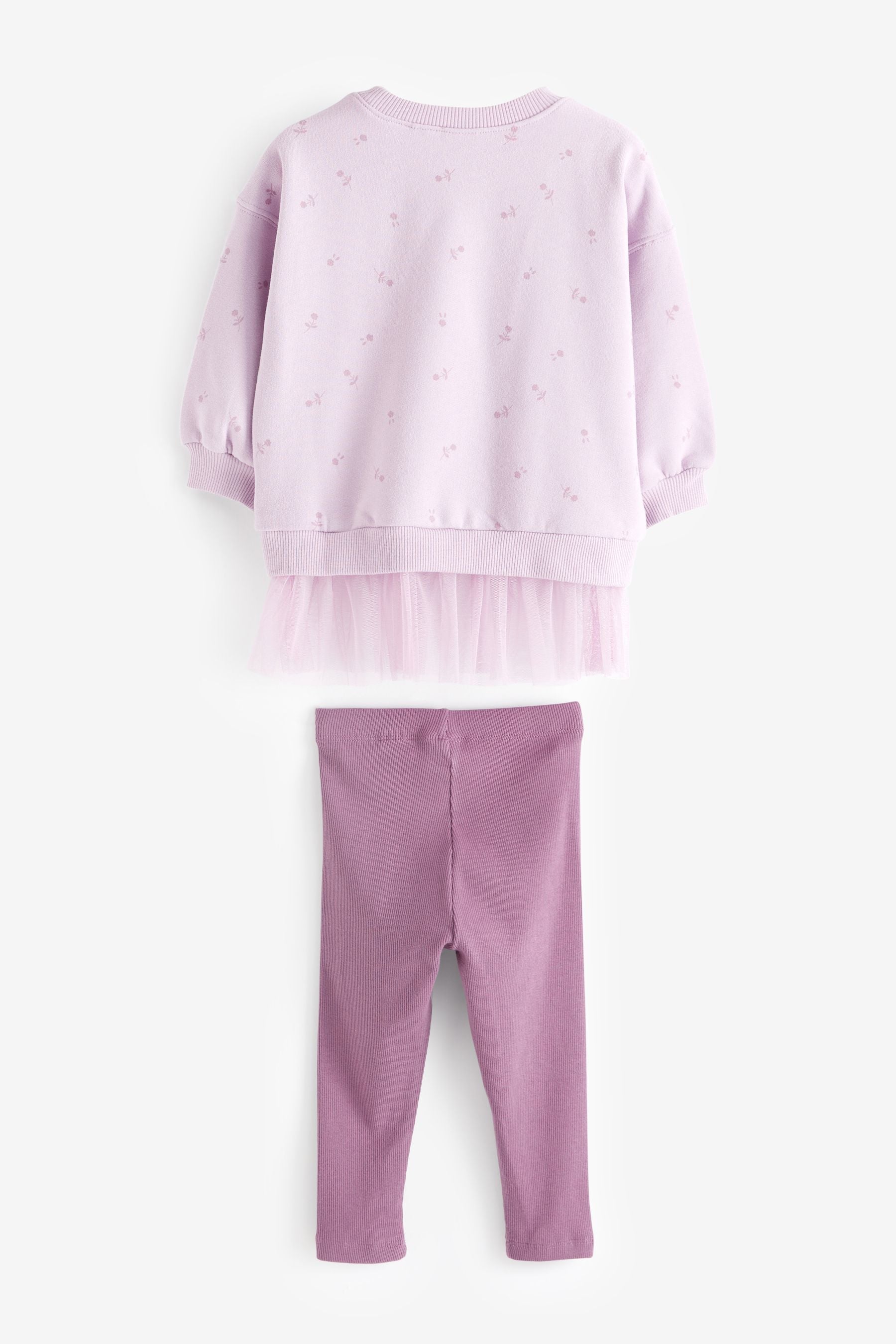 Pink Mesh Hem Sweat and Leggings Set (3mths-7yrs)