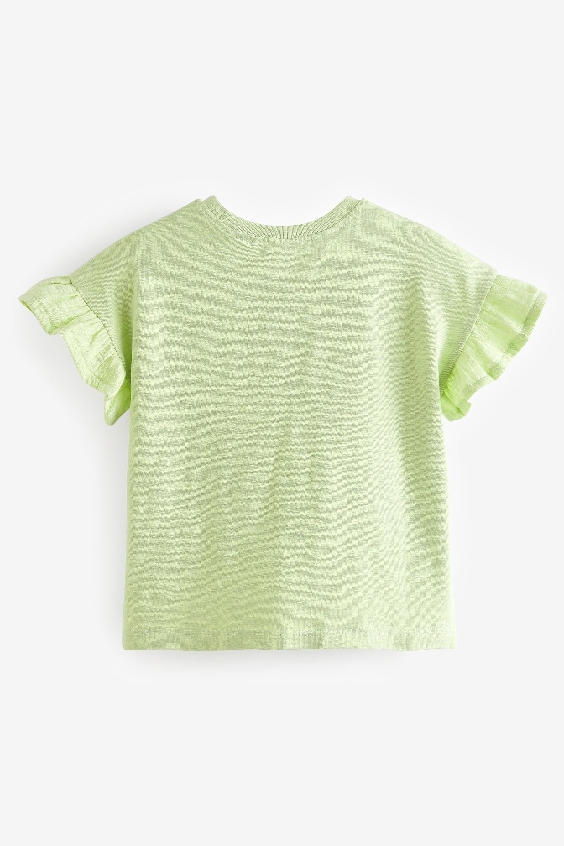 Pale Green Crochet Butterfly 100% Cotton T-Shirt (3mths-7yrs)