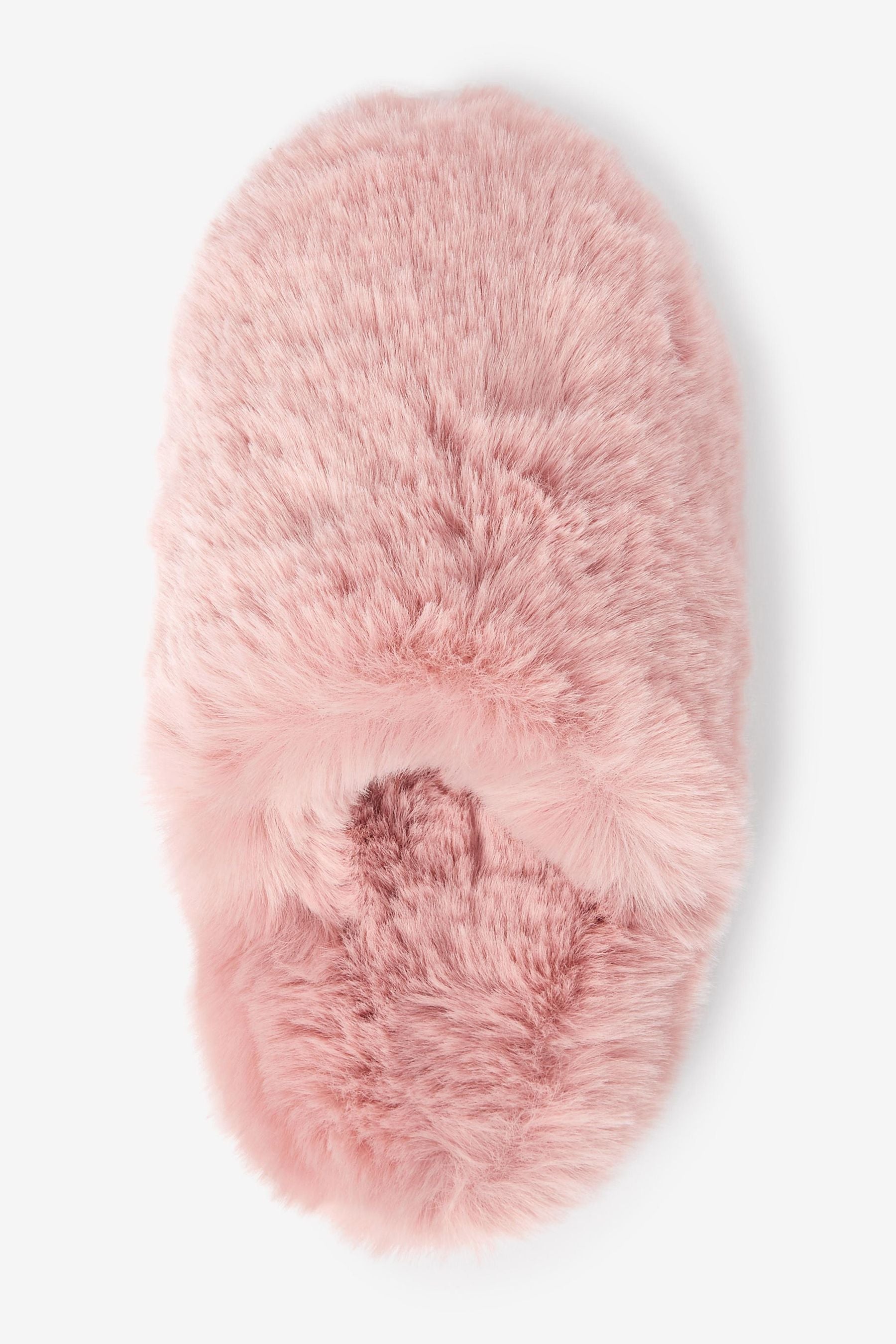 Pink Faux Fur Mule Slippers