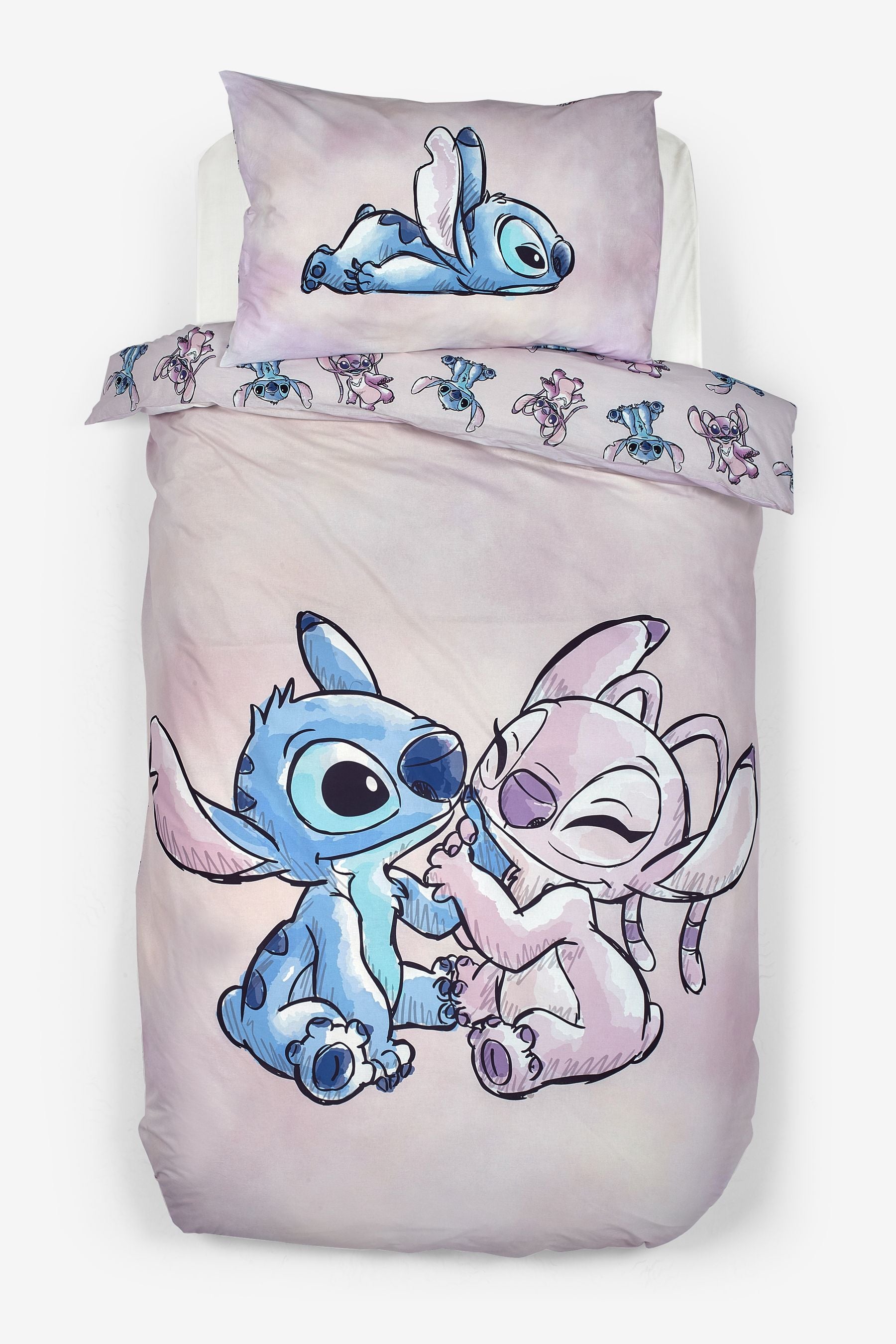 Lilo & Stitch Purple Reversible 100% Cotton Duvet Cover and Pillowcase Set