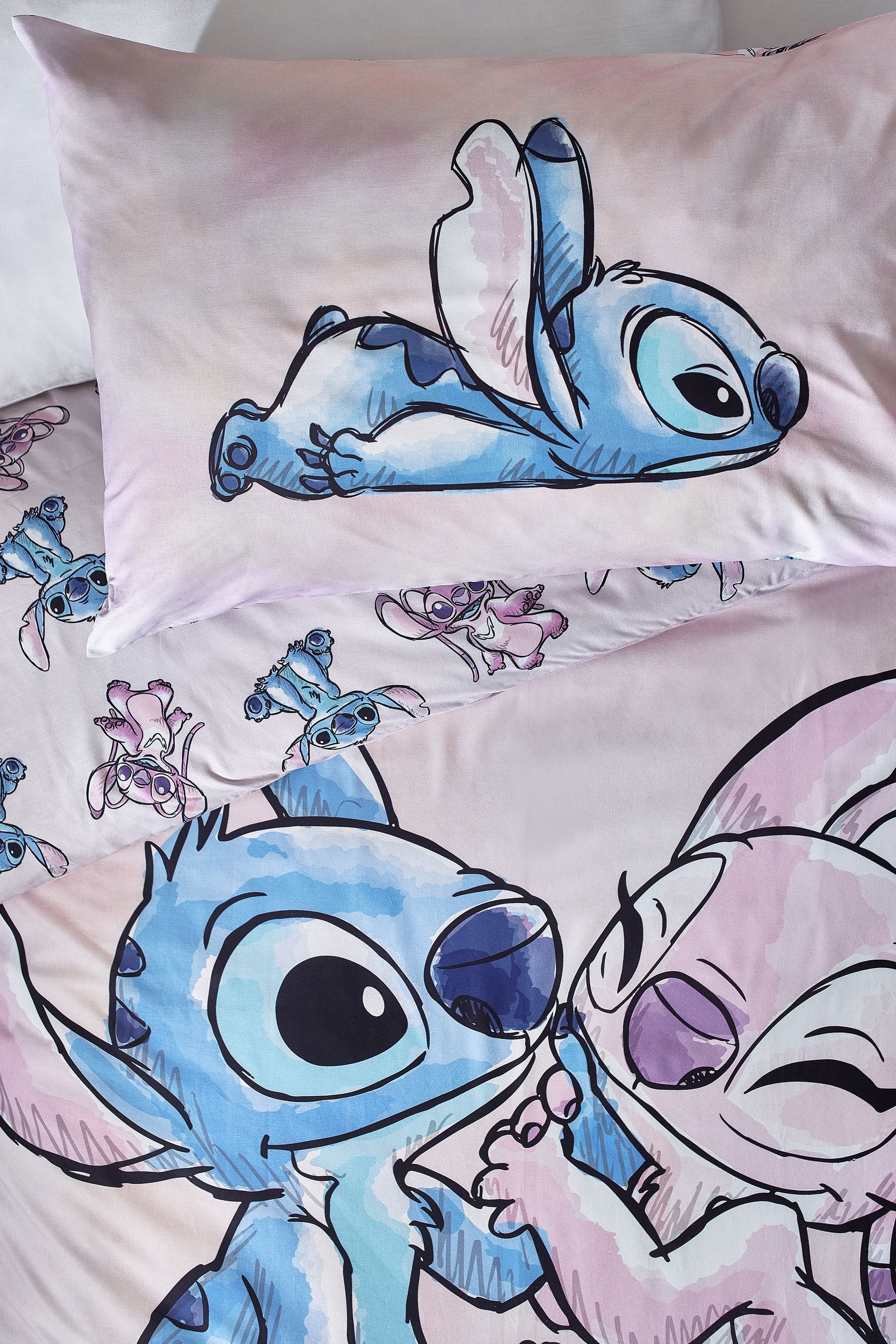 Lilo & Stitch Purple Reversible 100% Cotton Duvet Cover and Pillowcase Set