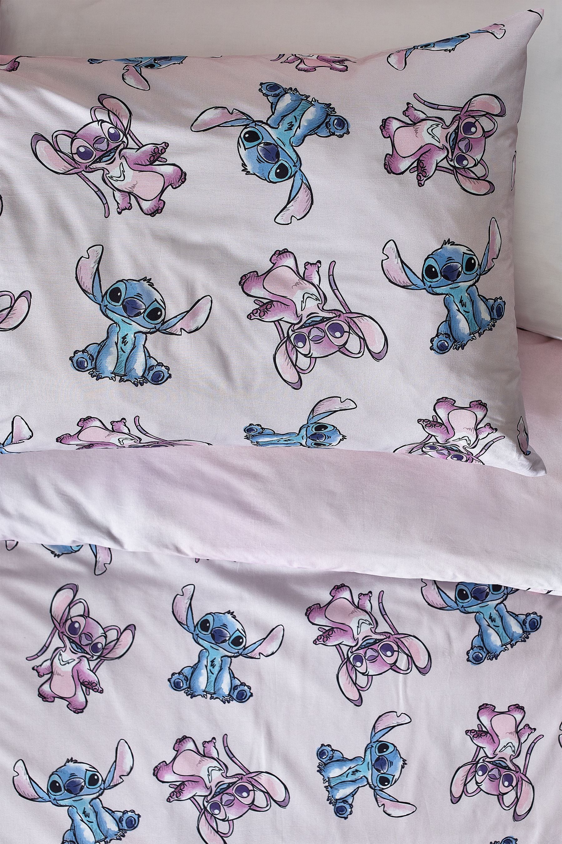 Lilo & Stitch Purple Reversible 100% Cotton Duvet Cover and Pillowcase Set