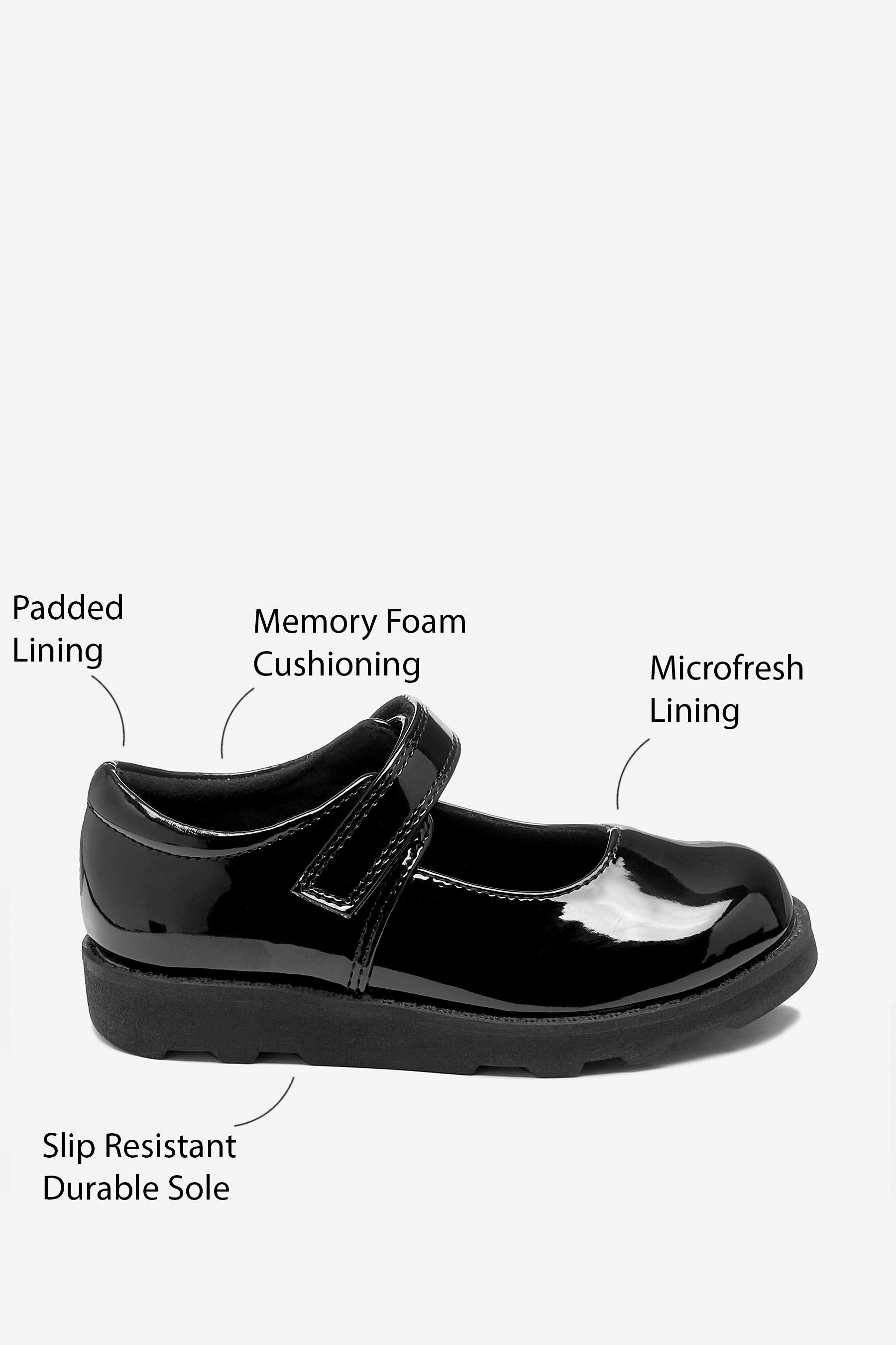 Black Patent Junior School Mary Jane Shoes