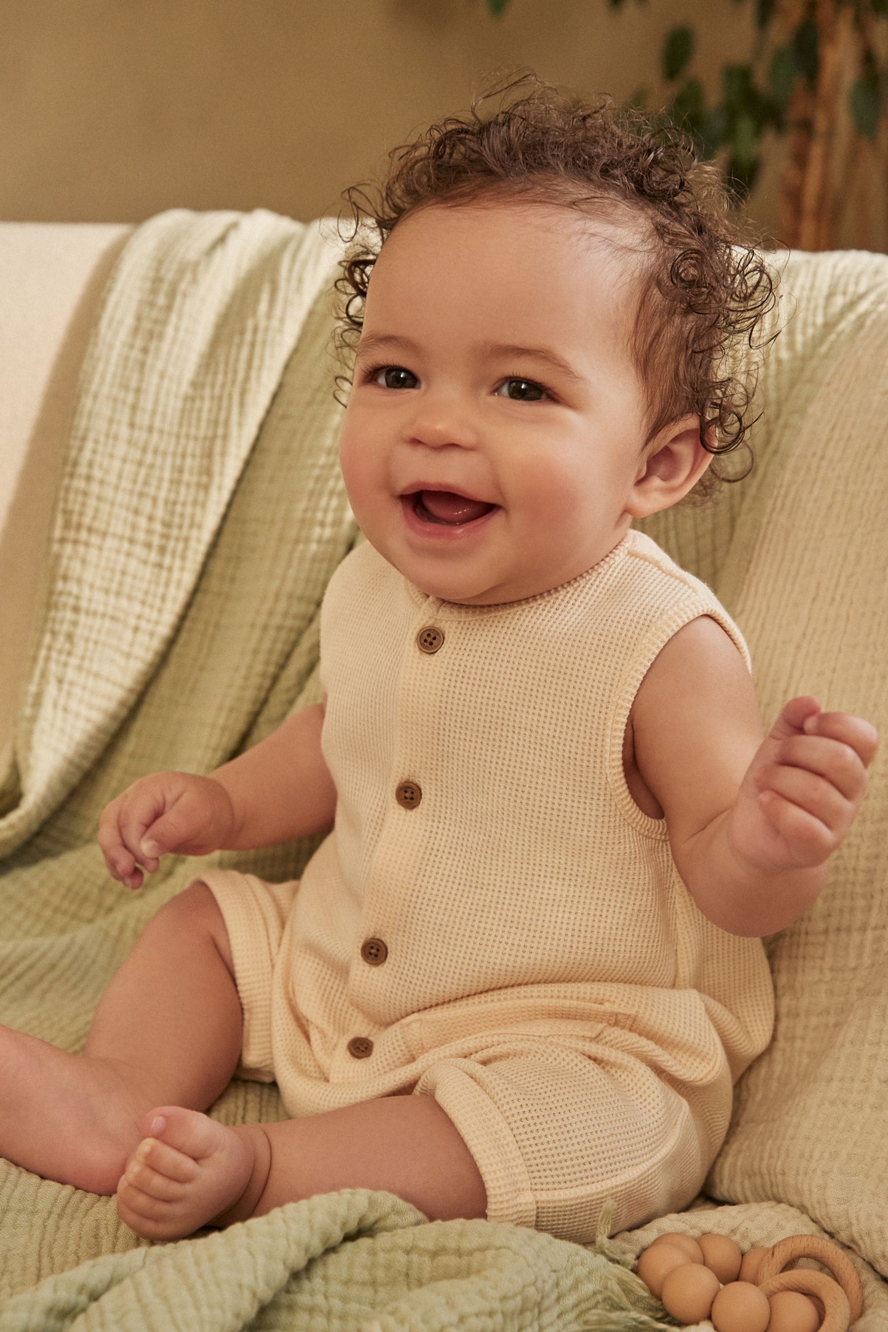 Cream Baby Textured Jersey Romper (0mths-2yrs)