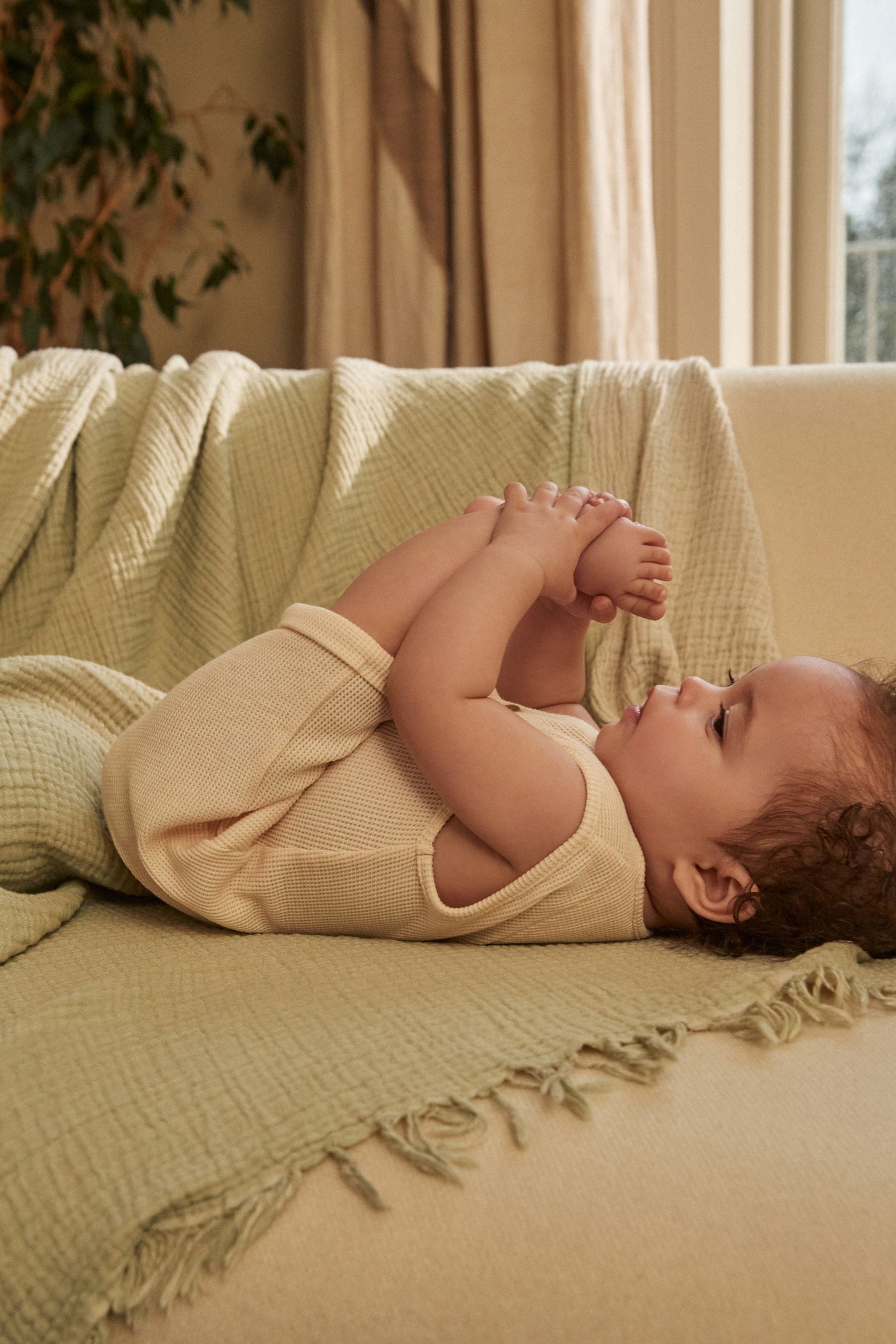 Cream Baby Textured Jersey Romper (0mths-2yrs)