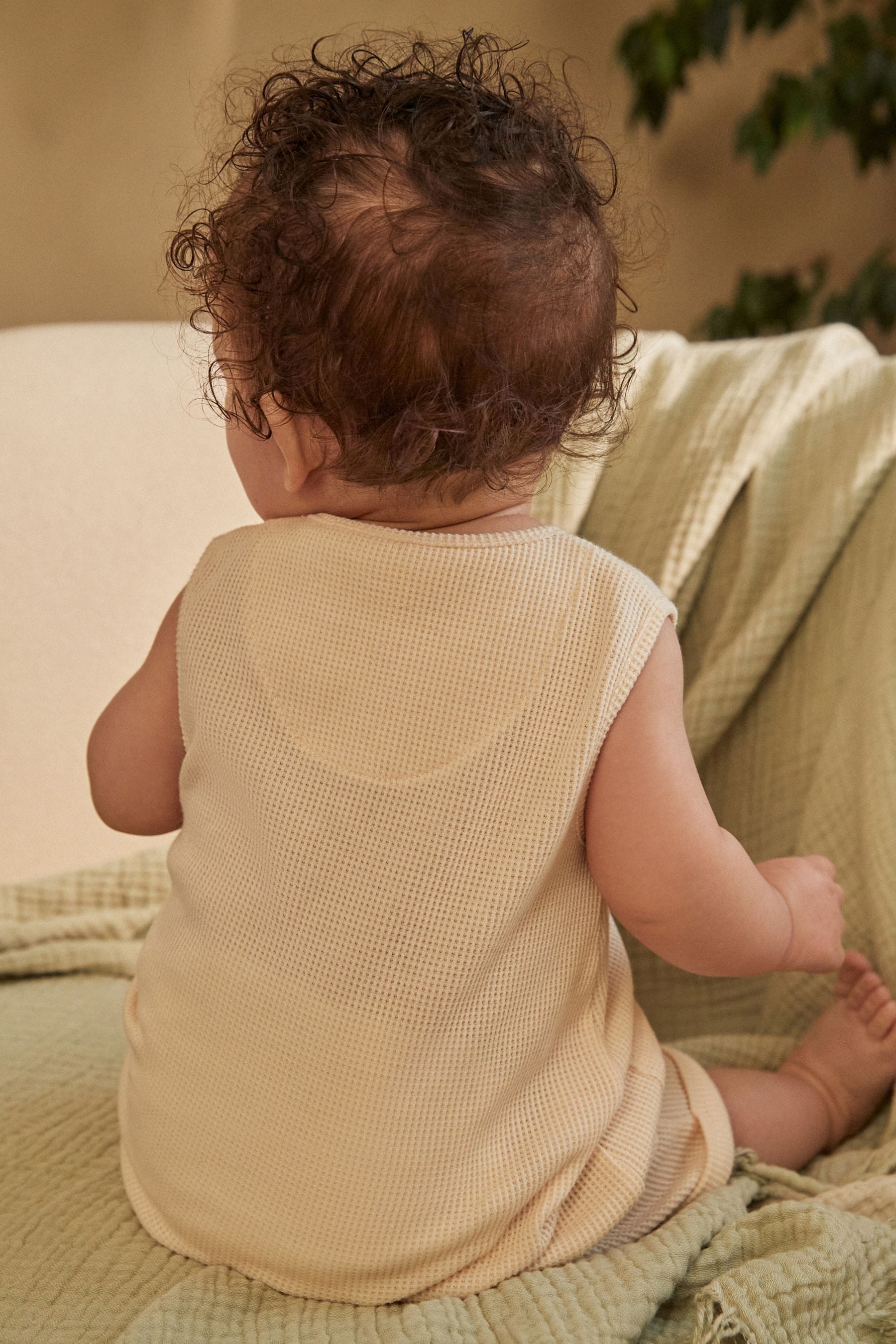 Cream Baby Textured Jersey Romper (0mths-2yrs)