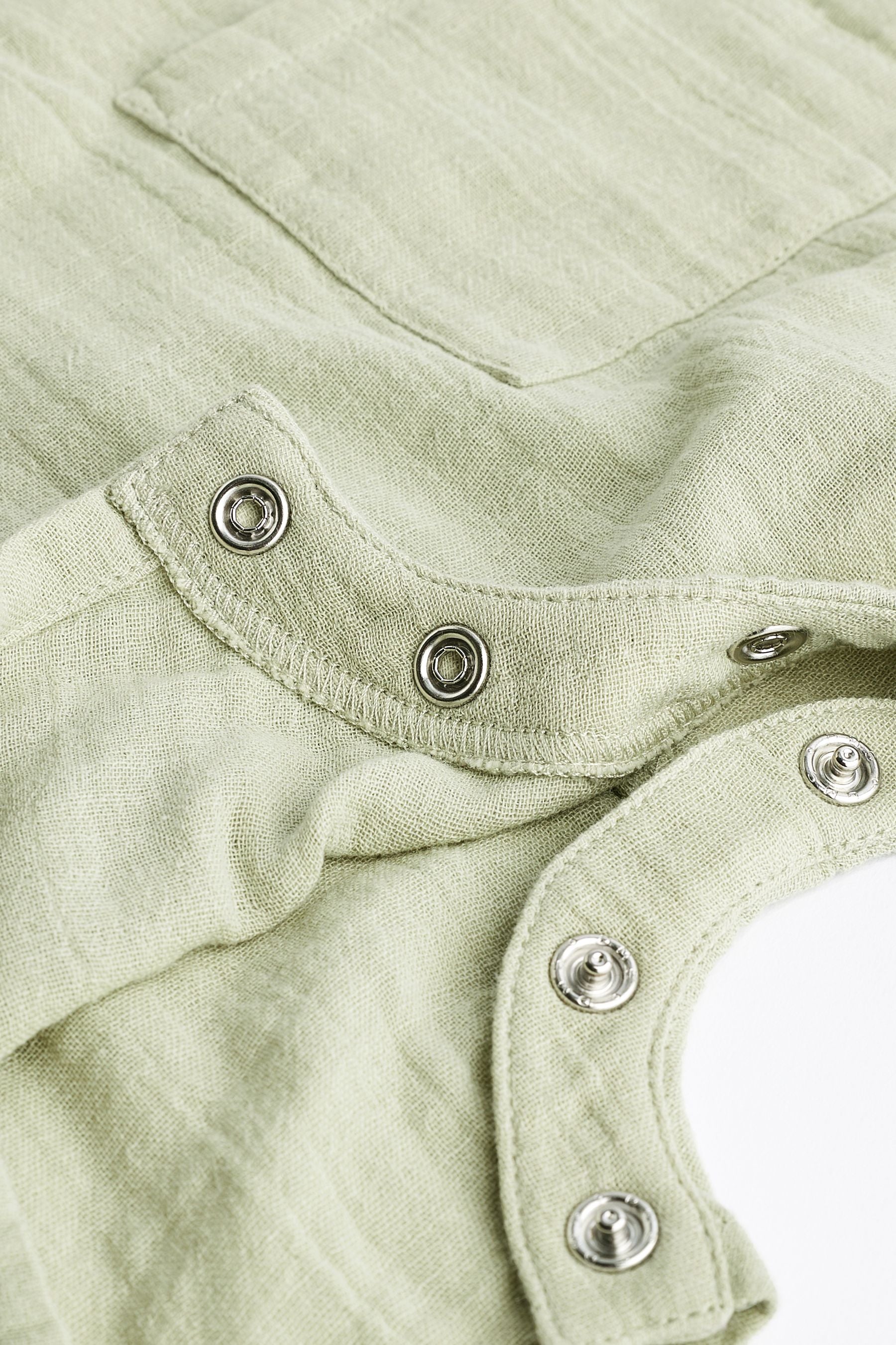 Sage Green Baby Woven Romper (0mths-2yrs)