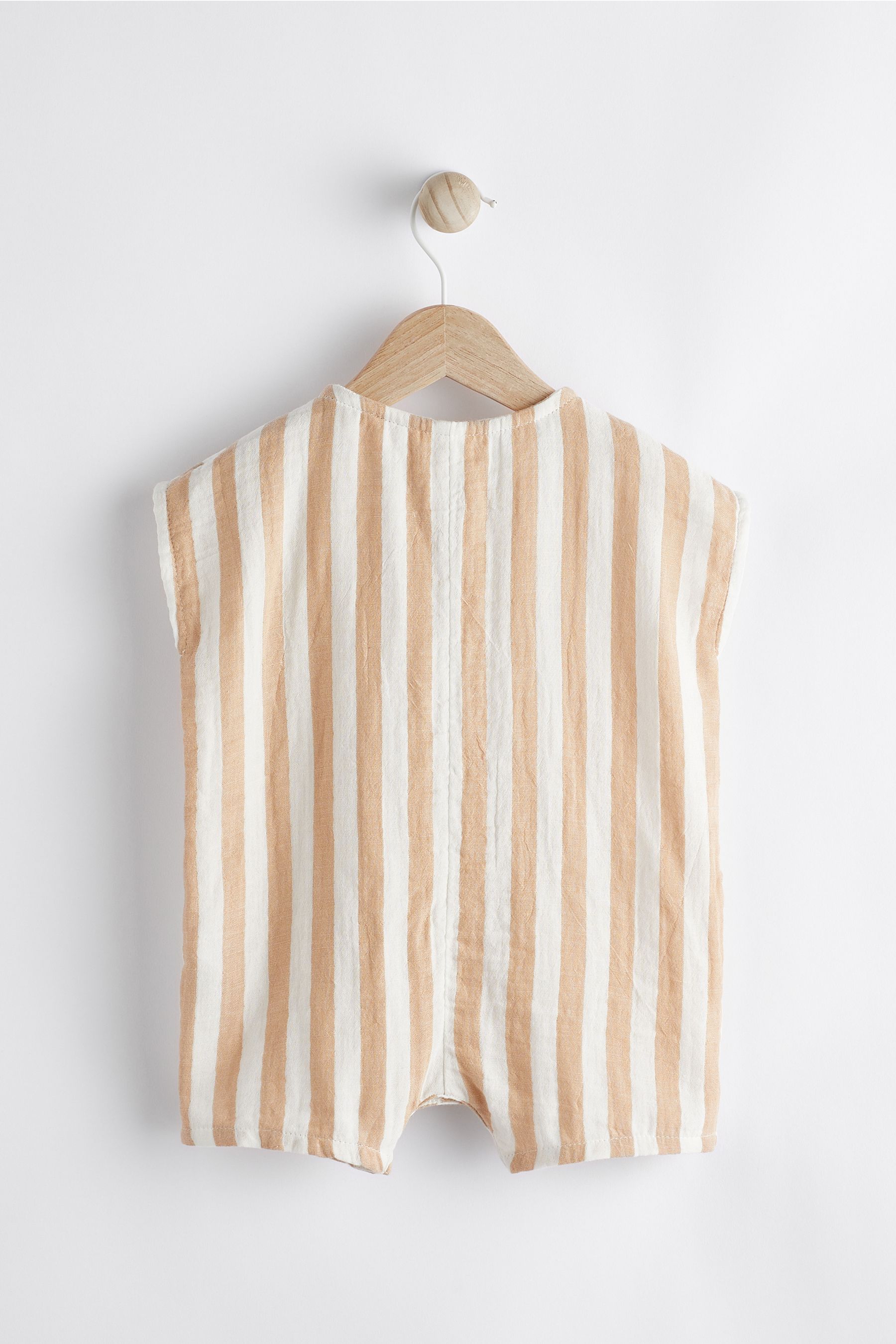 Rust/White Stripe Baby Woven Romper (0mths-2yrs)