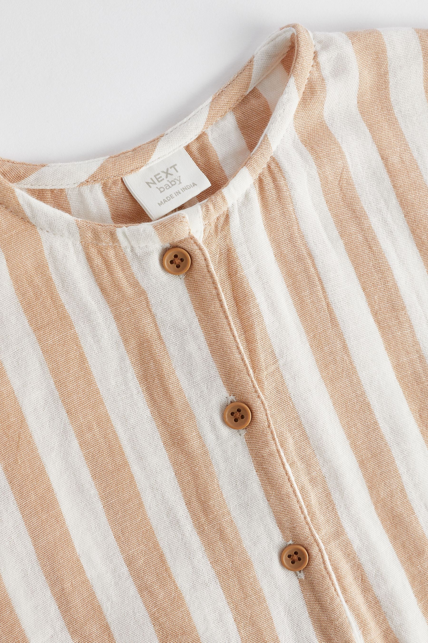 Rust/White Stripe Baby Woven Romper (0mths-2yrs)