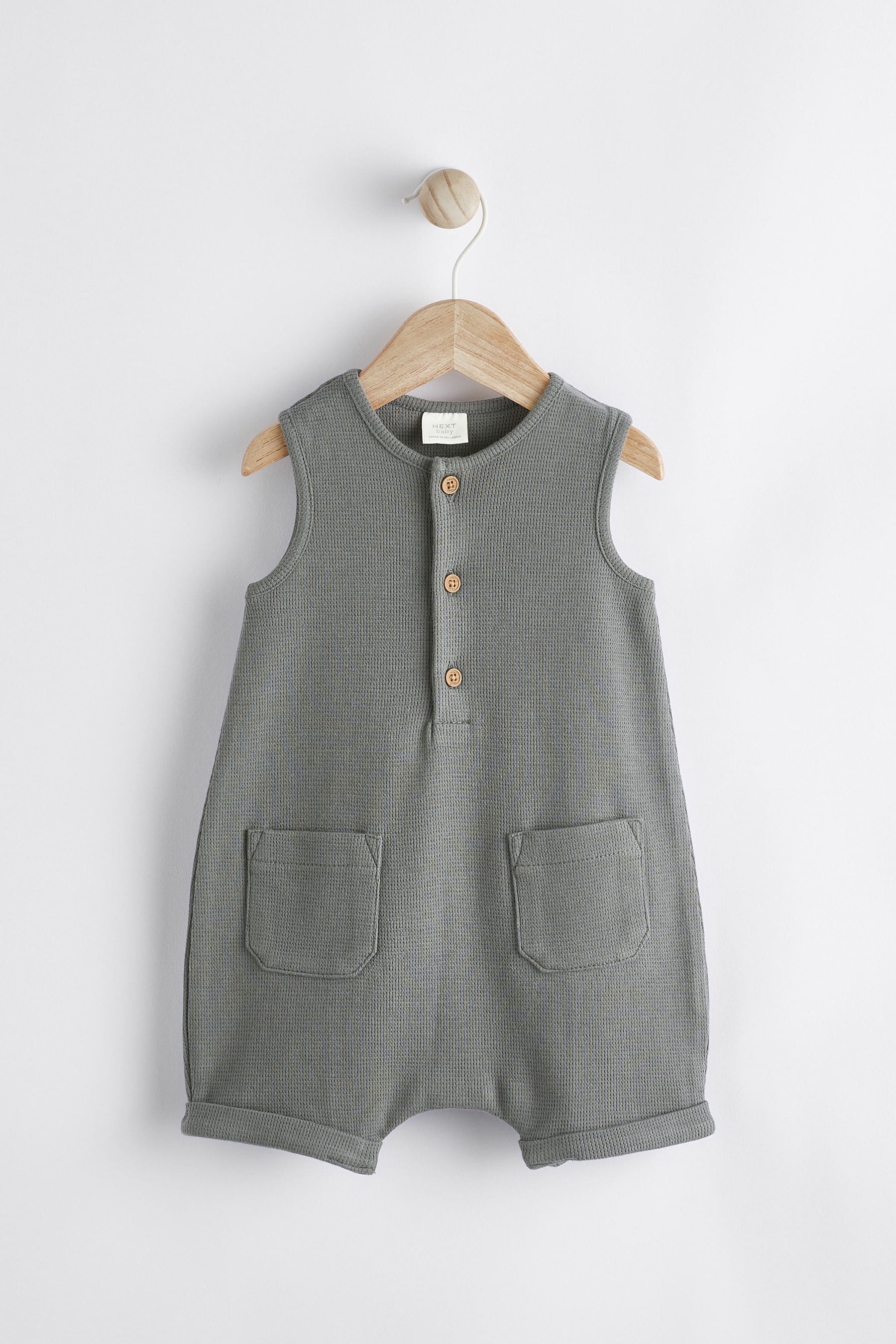 Charcoal Grey Baby Textured Jersey Romper (0mths-2yrs)