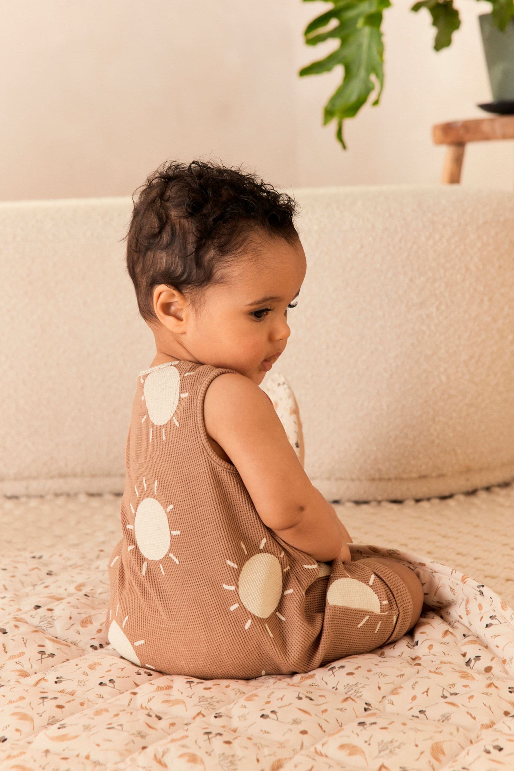 Rust Sun Baby Textured Jersey Romper (0mths-2yrs)