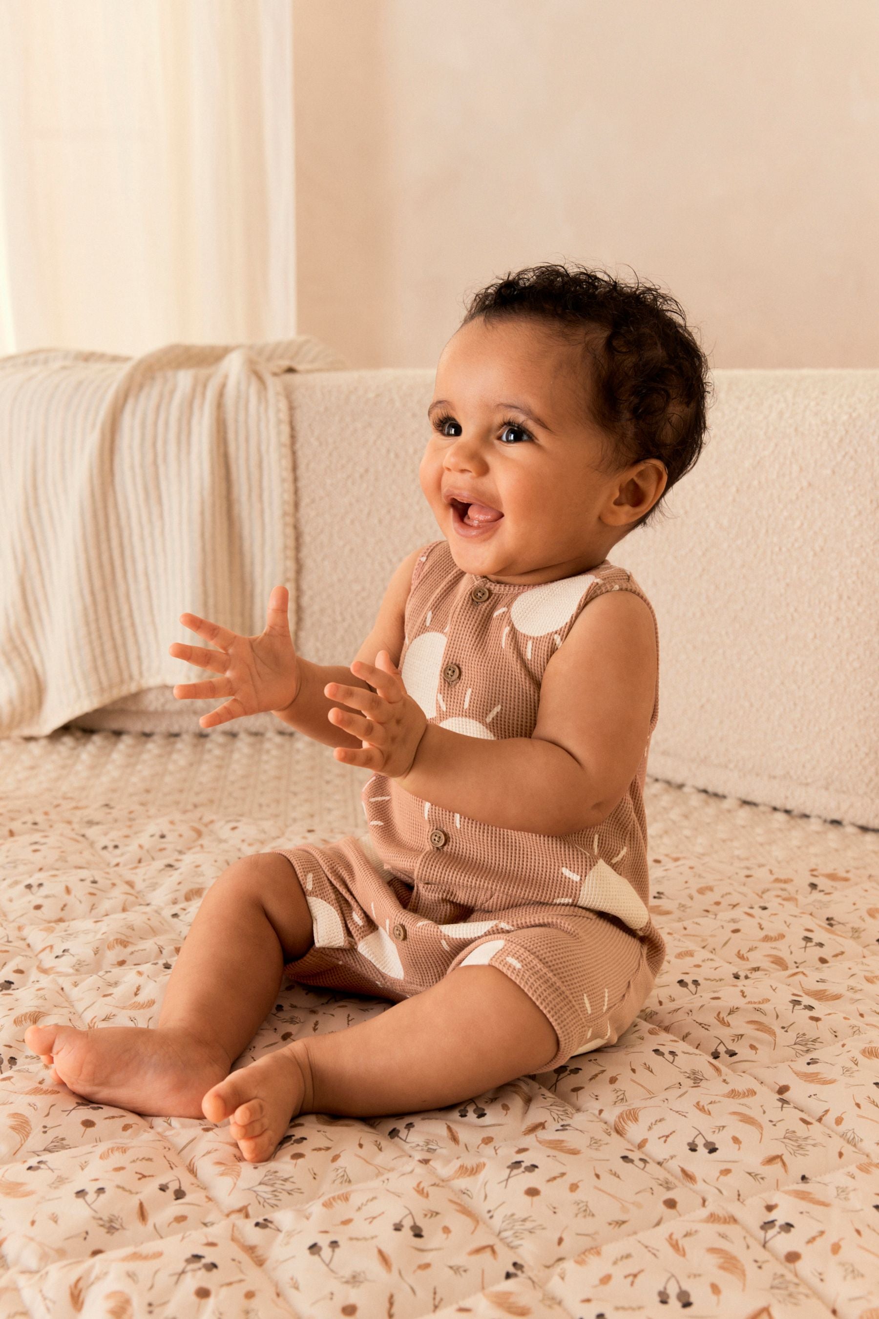 Rust Sun Baby Textured Jersey Romper (0mths-2yrs)