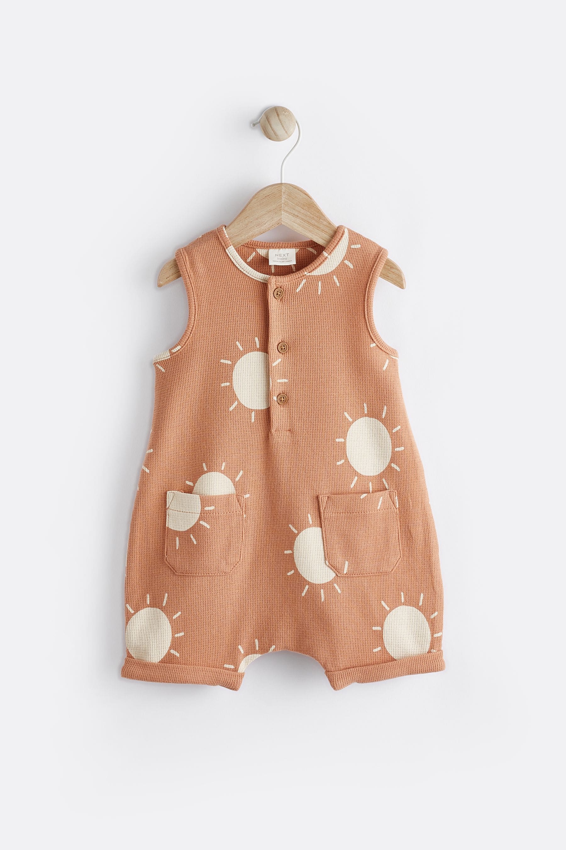 Rust Sun Baby Textured Jersey Romper (0mths-2yrs)