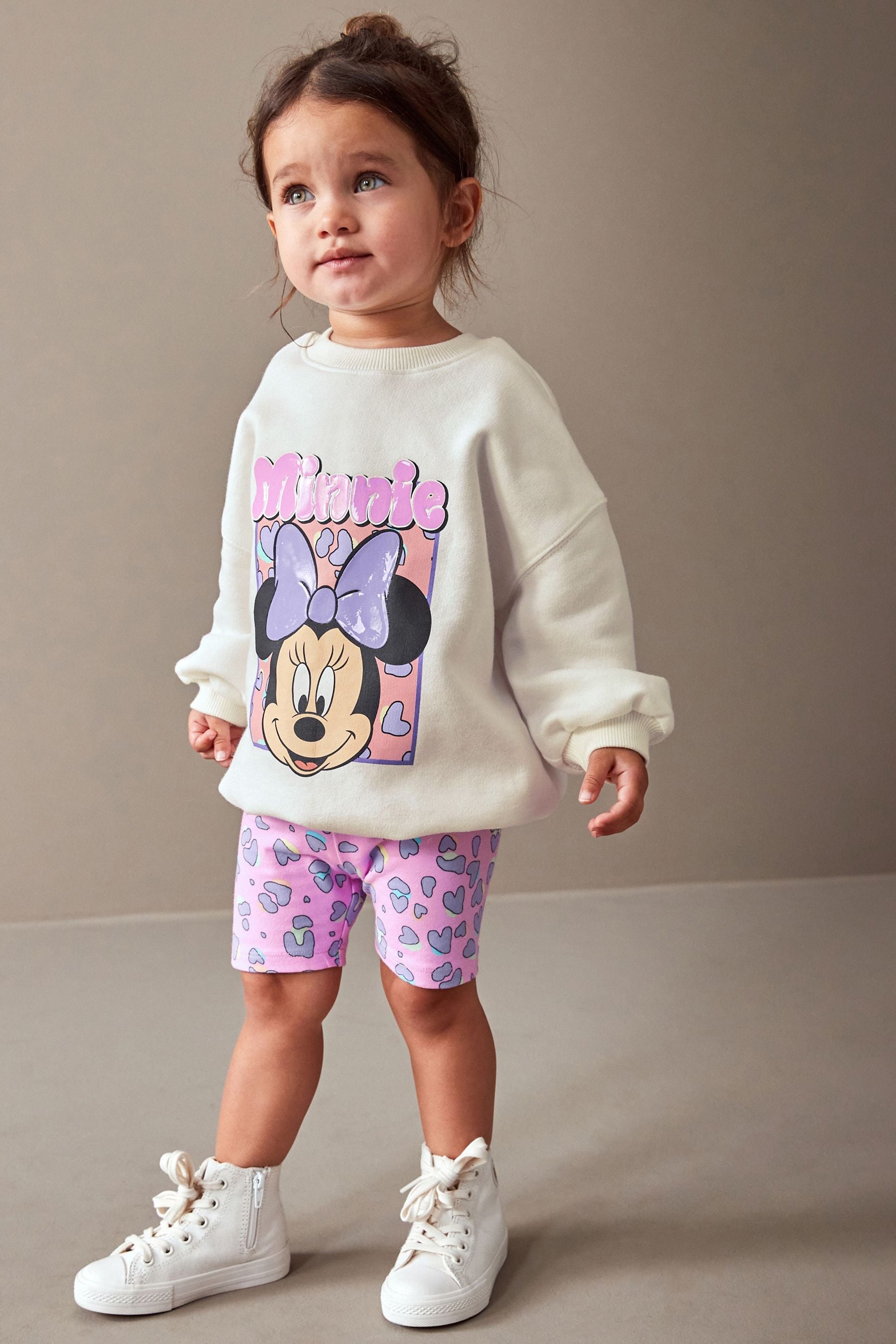 Pink Minnie Crew Sweatshirt and Shorts Set (3mths-7yrs)