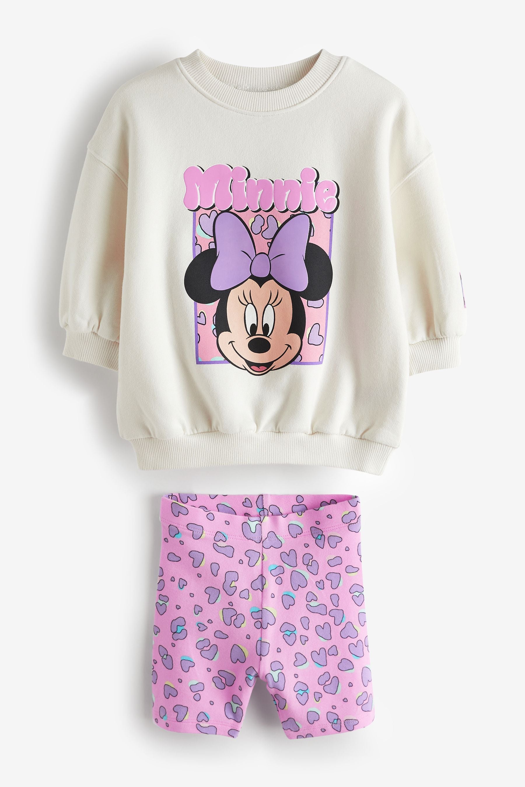 Pink Minnie Crew Sweatshirt and Shorts Set (3mths-7yrs)