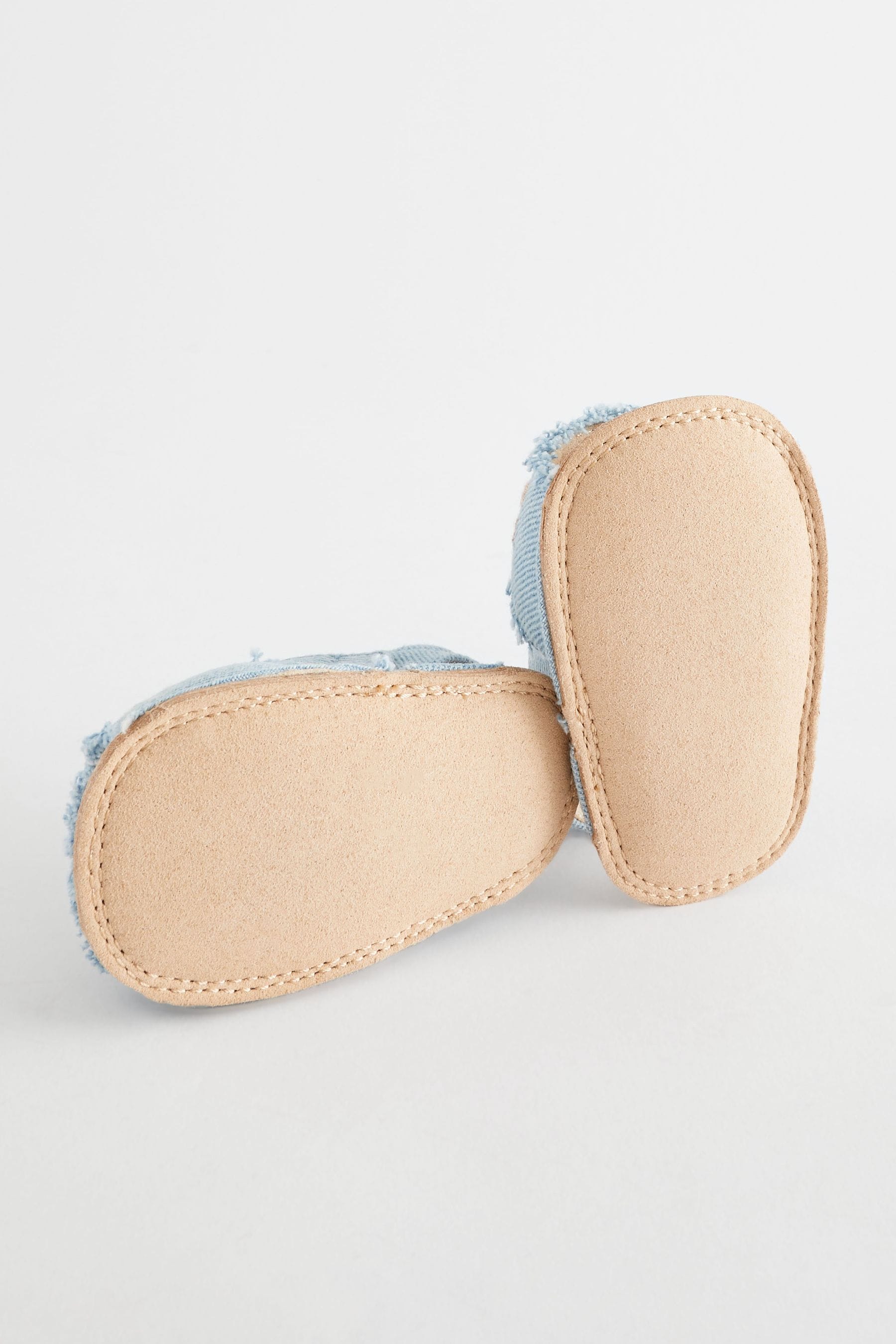 Denim Blue Embroidered Baby Sandals (0-18mths)