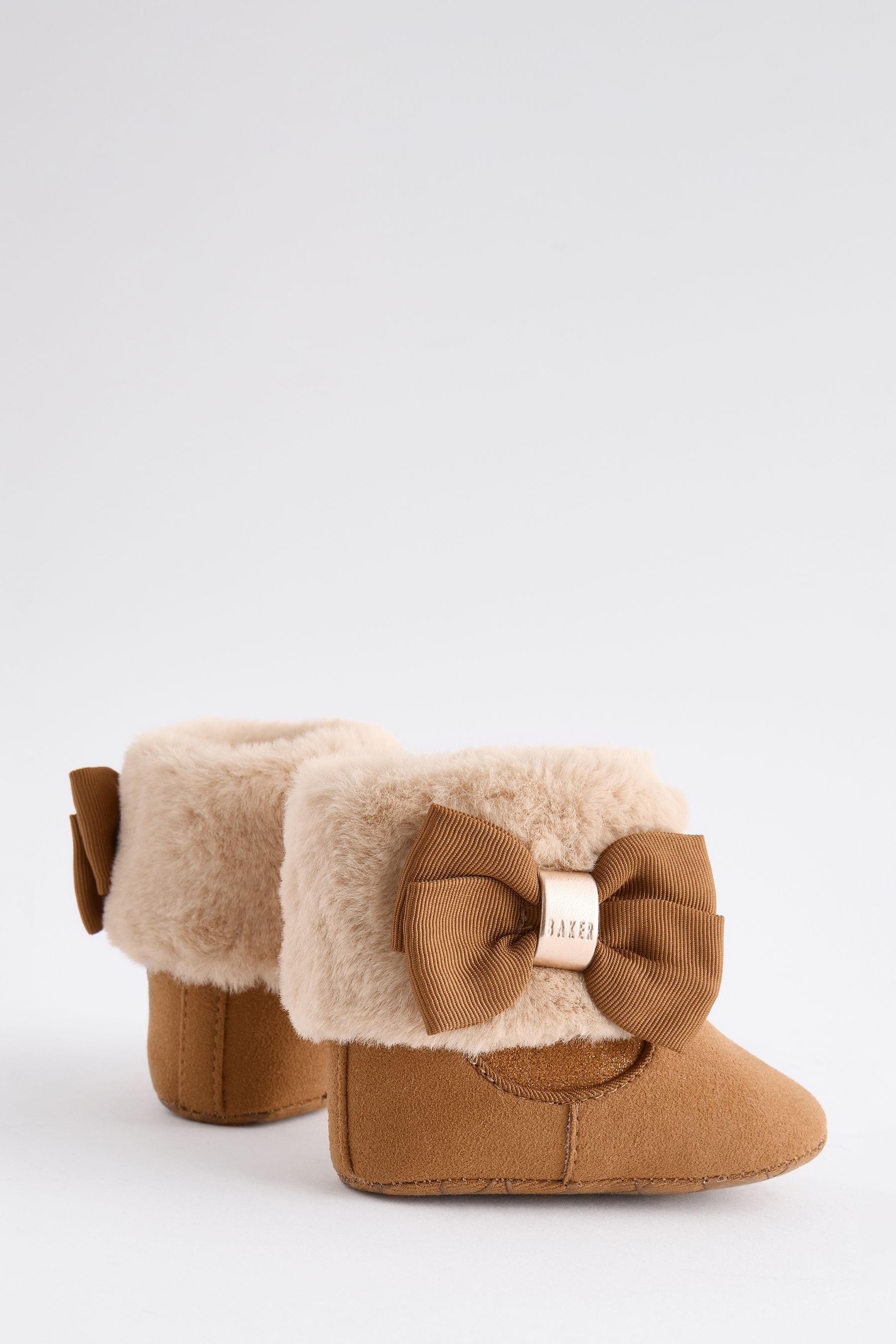 Baker by Ted Baker Baby Girls Faux Fur Trim Padders Boots