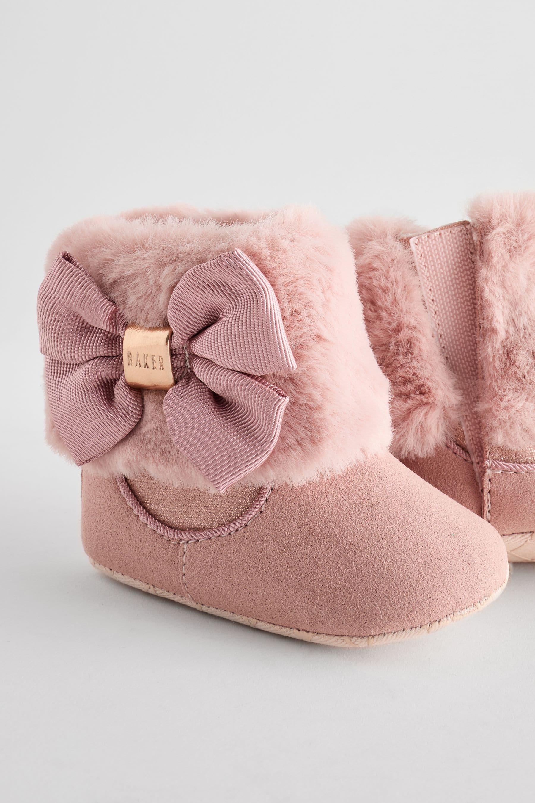 Baker by Ted Baker Baby Girls Faux Fur Trim Padders Boots