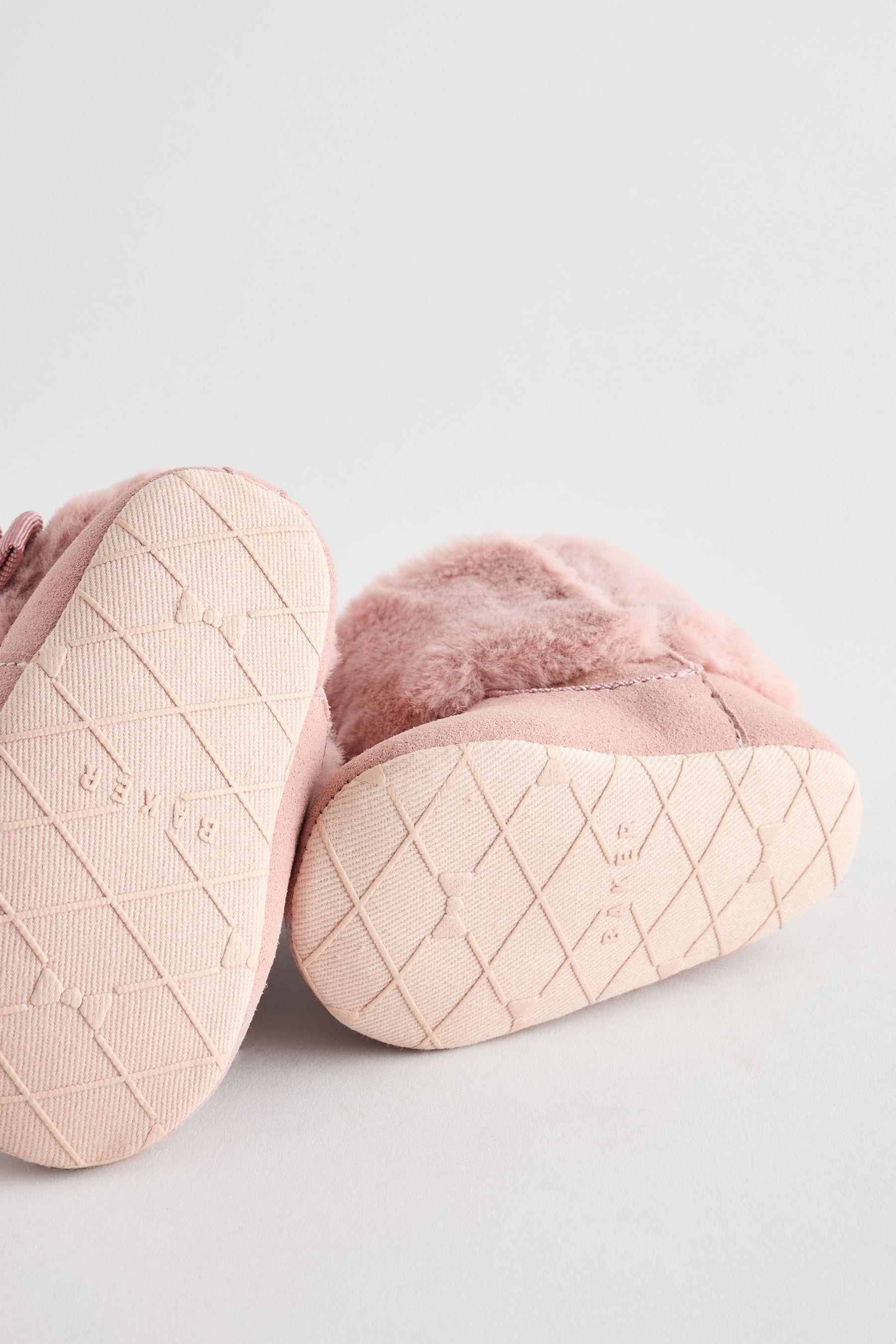 Pink Baker by Ted Baker Baby Girls Faux Fur Trim Padders Boots