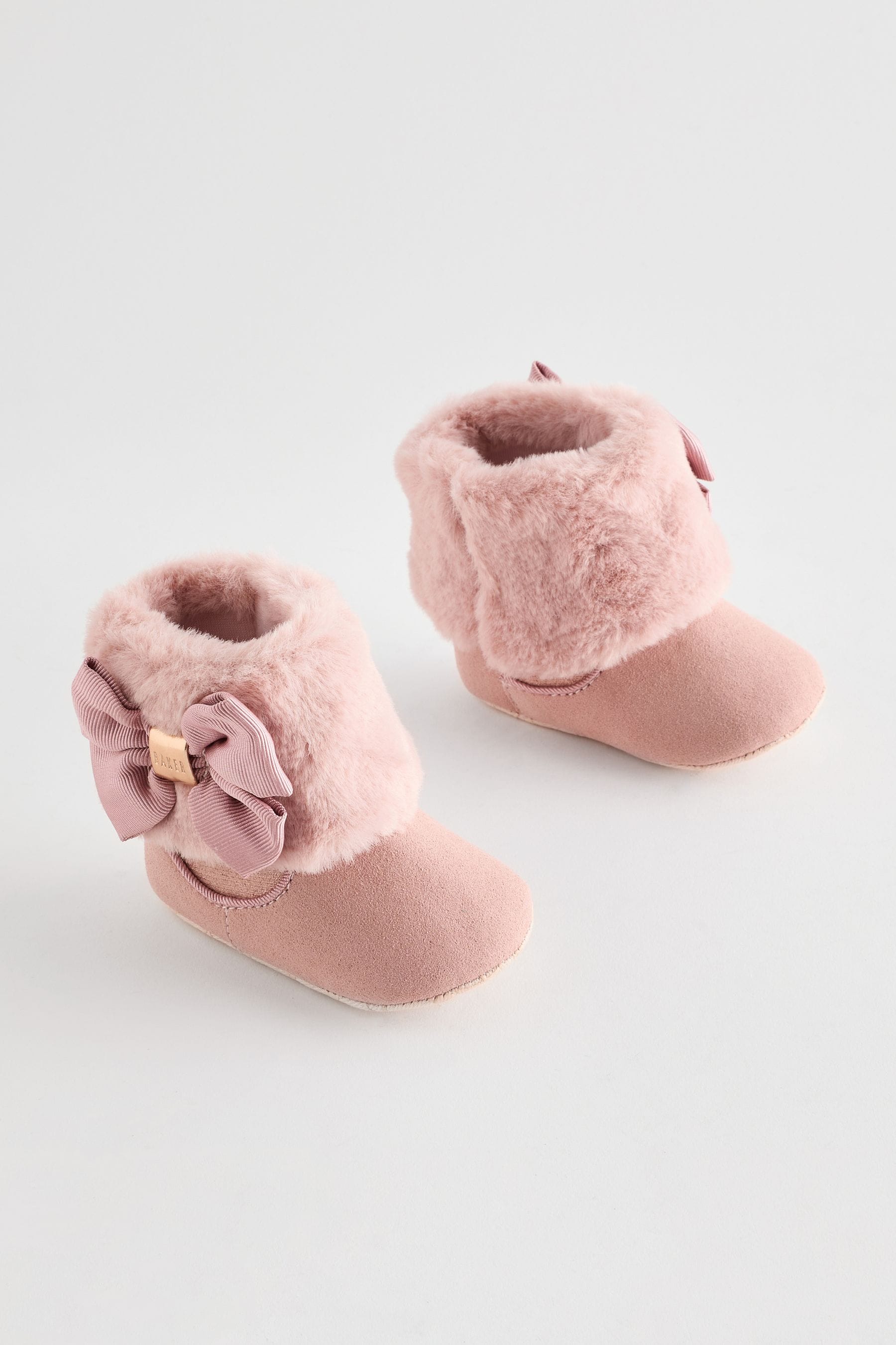 Pink Baker by Ted Baker Baby Girls Faux Fur Trim Padders Boots