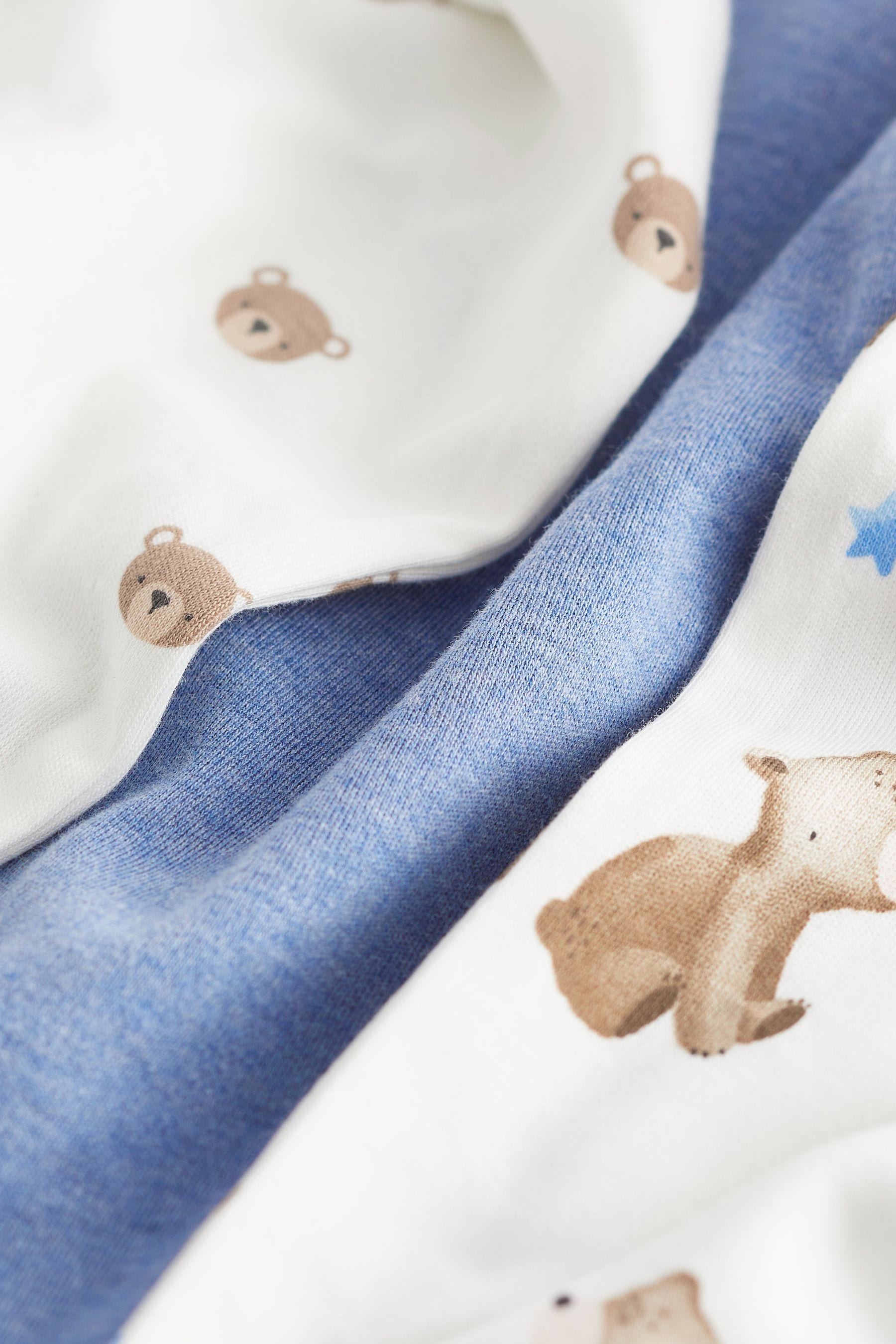 Light Blue Bear 100% Cotton Long Sleeve Pyjamas Set 3 Pack (9mths-6yrs)