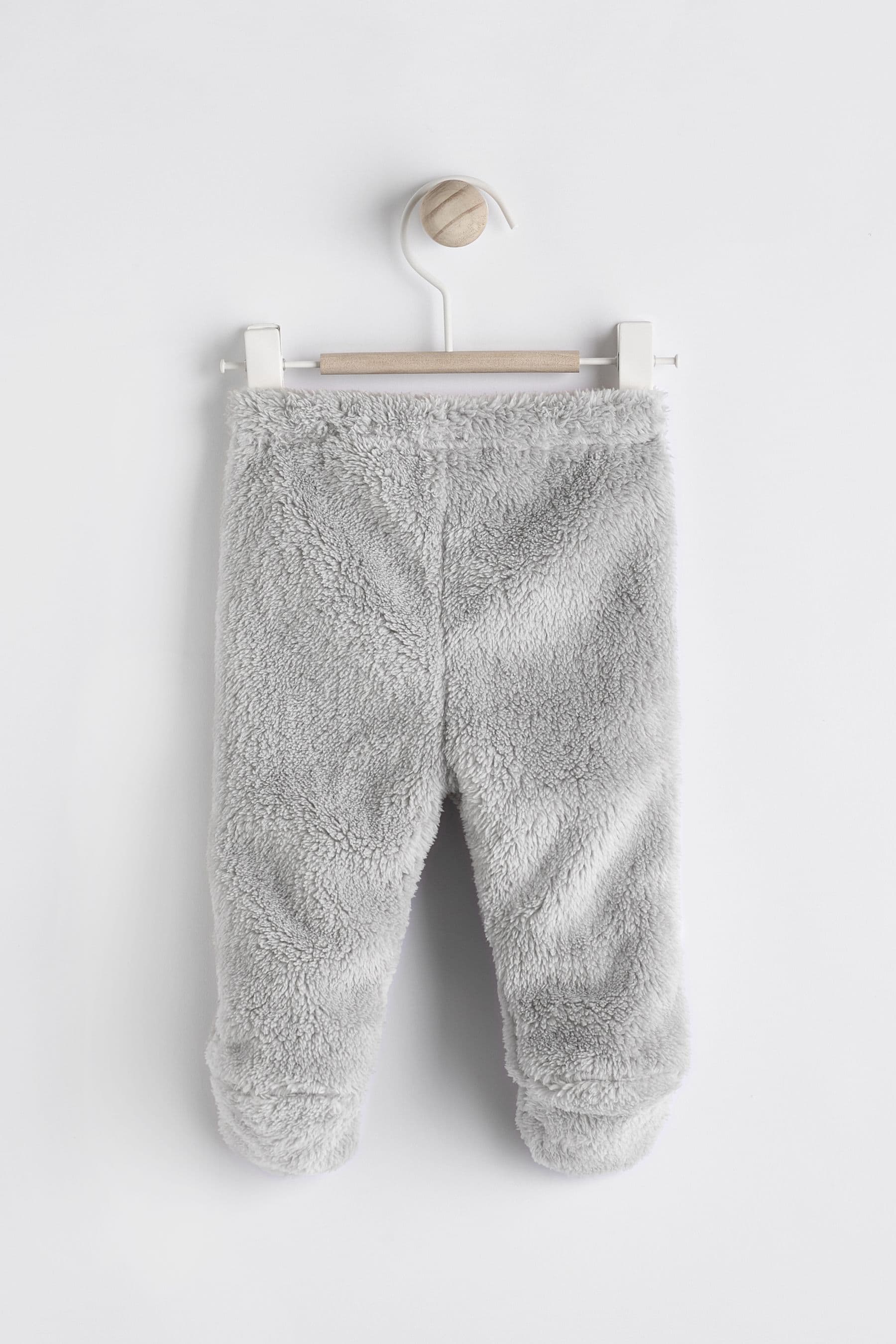 Grey Baby Cosy Bear Fleece Leggings