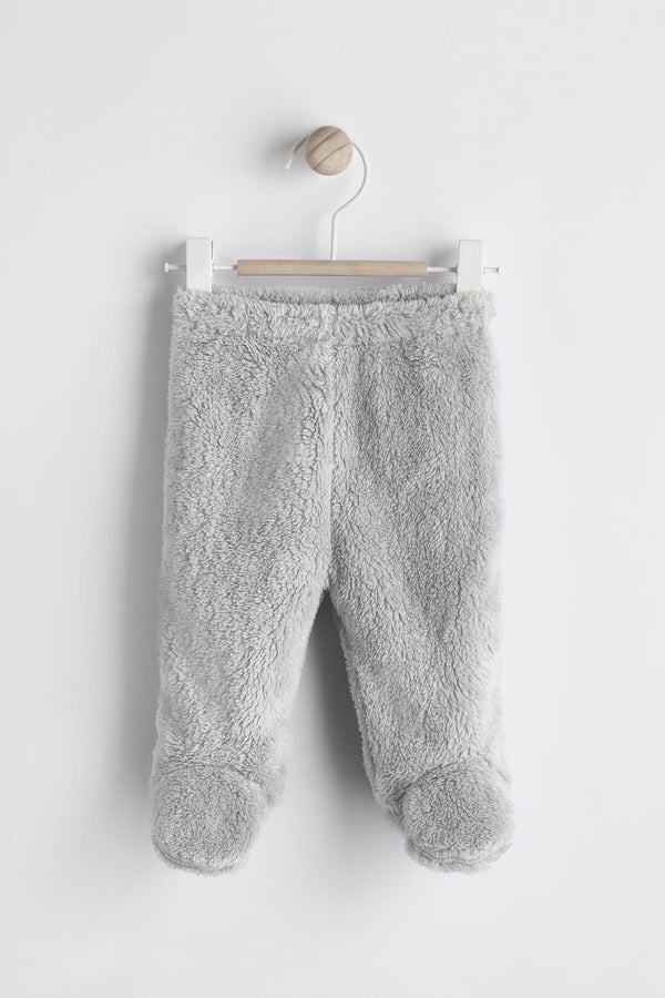 Grey Baby Cosy Bear Fleece Leggings