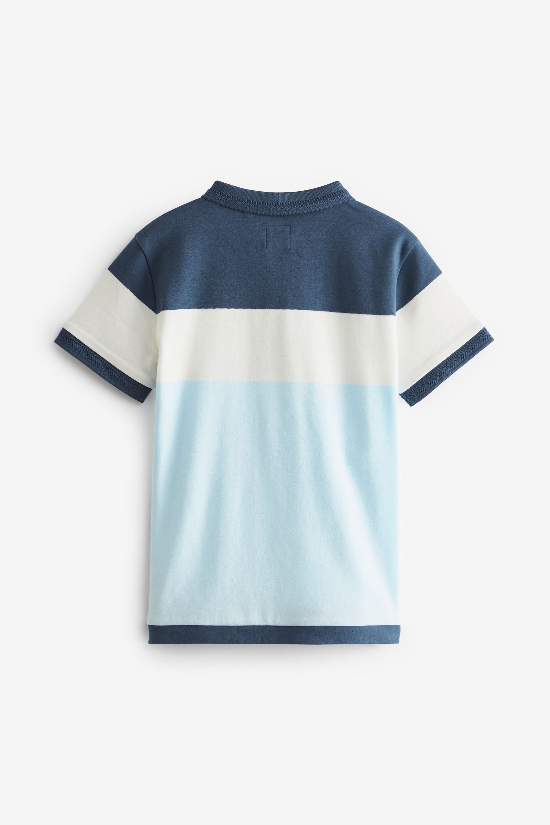 Blue/White Colourblock Short Sleeve Polo Shirt (3-16yrs)