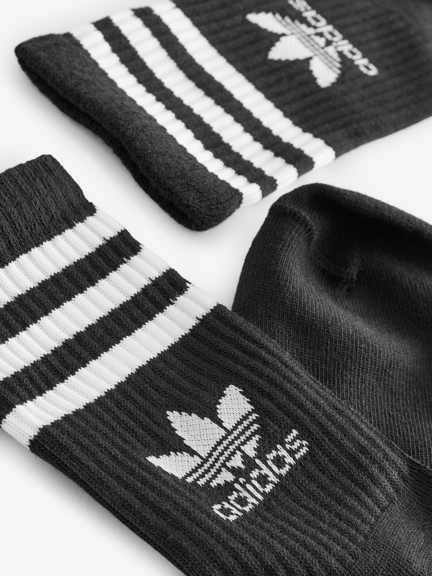 adidas Originals Black Mid Cut Crew Socks 3 Pack