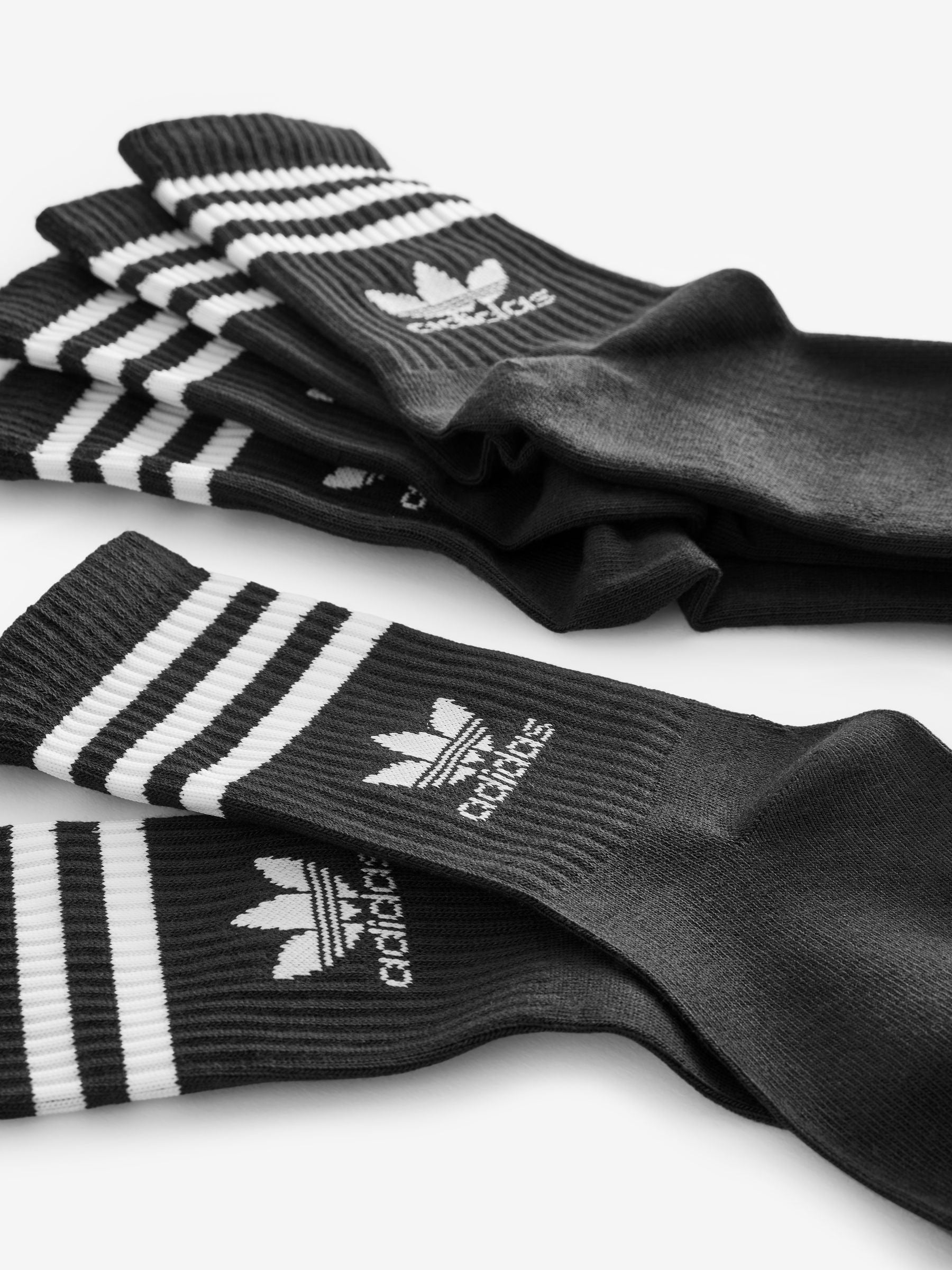 adidas Originals Black Mid Cut Crew Socks 3 Pack