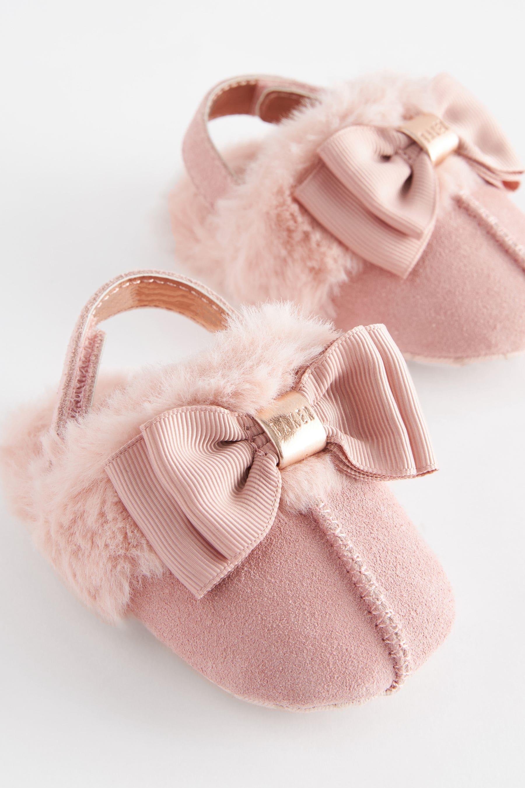 Pink Baker by Ted Baker Baby Girls Pink Faux Fur Padder Mules