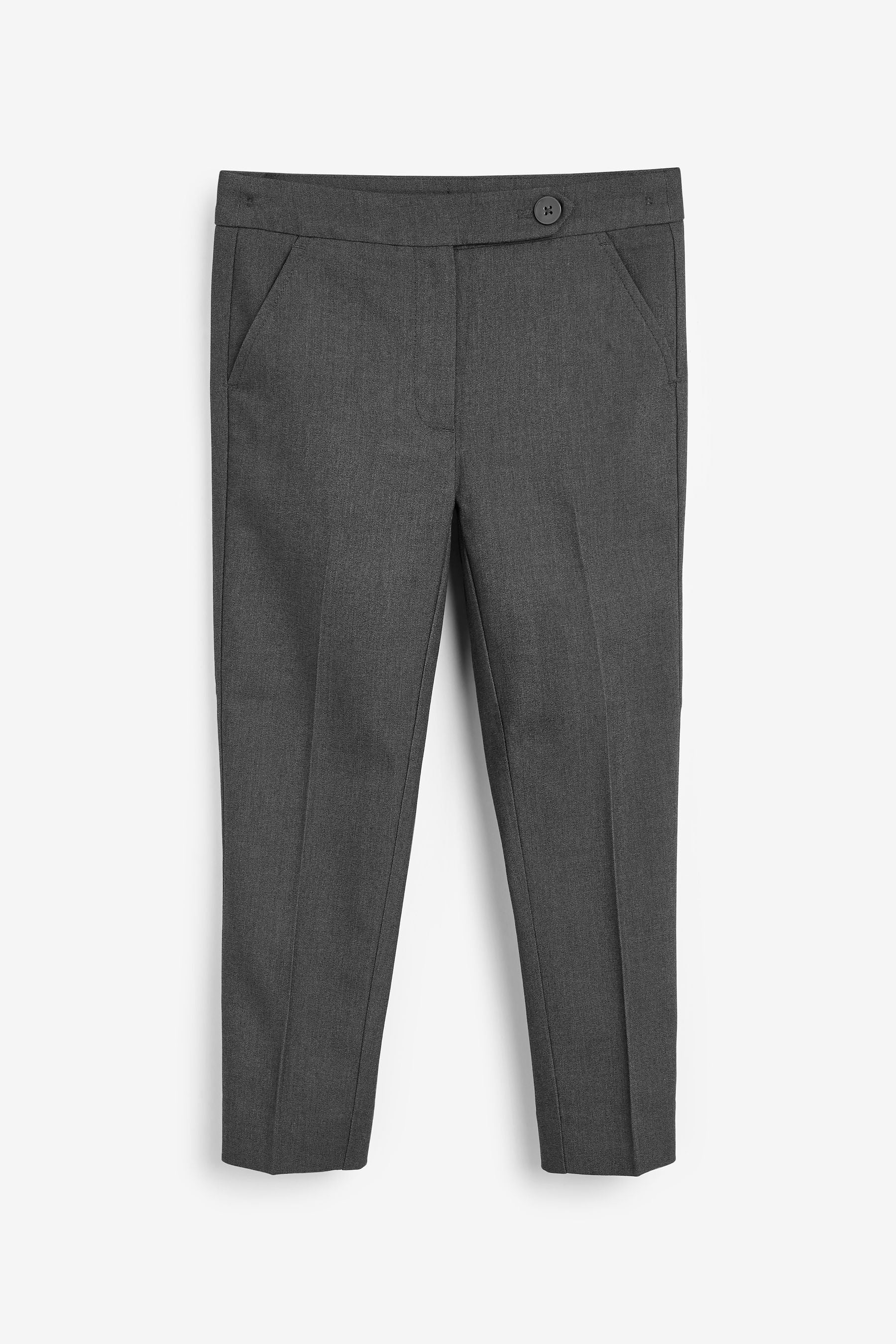 Grey Plain Front School Trousers (3-18yrs)