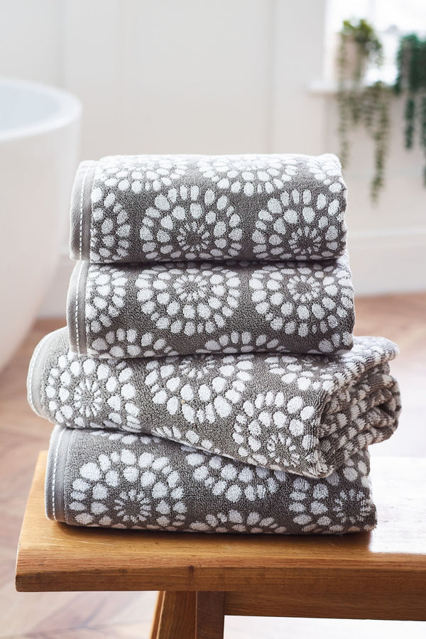 Grey Geo Charcoal Towel