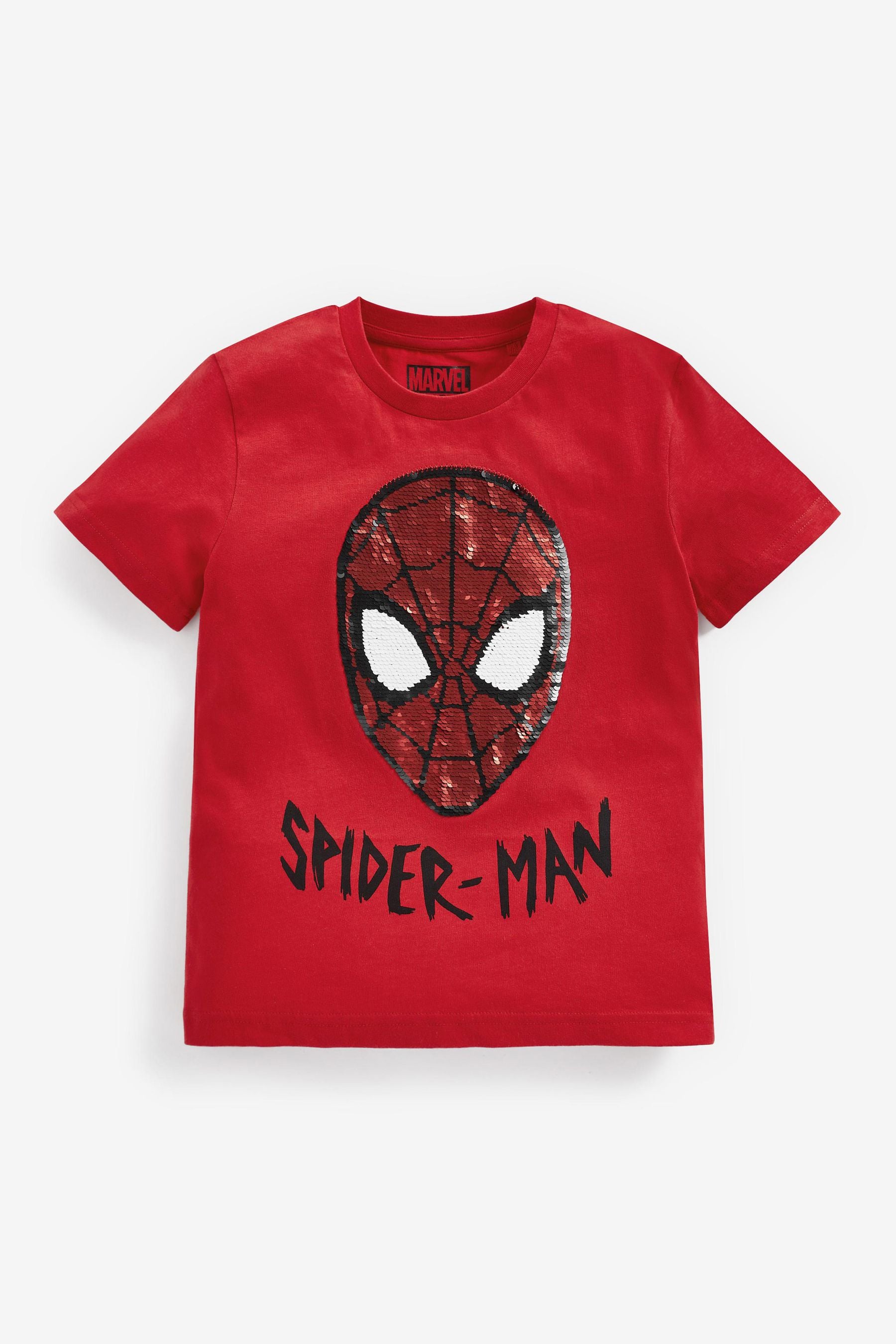 Spider-Man Red 100% Cotton Flippy Sequin License T-Shirt (3-14yrs)